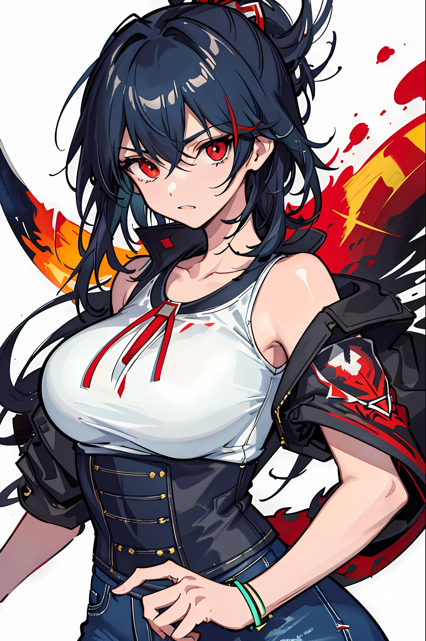 :: comix style ryuko hikari ::2.9 style :: concept art, smooth, sharp focus, illustration, , character sheet, lightningwave, beautiful style::style jkenneth rocafort ::2.9 (masterpiece:1.2, best quality), (finely detailed beautiful eyes: 1.2), ((1girl jada sezer beautiful woman )), ((solo)), (red eyes:1.4), (finely detailed eyes and detailed face:1.3),), (with jeans and a white t-shirt or dress:1.3), (beautiful and clear background:1.2), (extremely detailed cg, ultra-detailed, best shadow:1.1), ((depth of field)), ((watercolor)), large breasts, bare shoulders, flowers and petals, beautiful concept illustration , (white background:0.5), (illustration :1.1), (extremely fine and beautiful:1.1), (perfect details:1.1),::yoji shinkawa style ::2.0 illustration style,tatoon style,ferocious bear ultra detailed, (beautiful and clear background:1.2),, fantastic paintings ,graffit style, perfection, dynamic, highly detailed, watercolor painting, artstation, concept art, smooth, sharp focus, illustration, character sheet, artstation, concept art, smooth, sharp focus, illustration, art by kim jung gi,, artgerm, carne griffiths and wadim kashin ,, lightningwave, watercolor painting ,paint dripping by tim okamura, victor nizovtsev, greg rutkowski, noah bradley. trending on artstation, 8k, masterpiece, graffiti paint, fine detail, full of color, intricate detail, golden ratio illustration,monochromatic green background, masterpiece, best quality, high quality, highres, best quality, high resolution fix, bright amazing lighting, detail enhancement, best quality, high quality, highres, detail enhancement, best quality, high quality, 8k