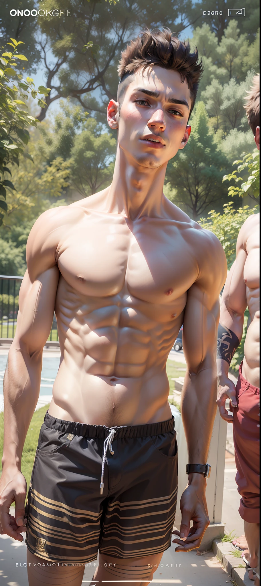 Muscular version of the boy from the photo