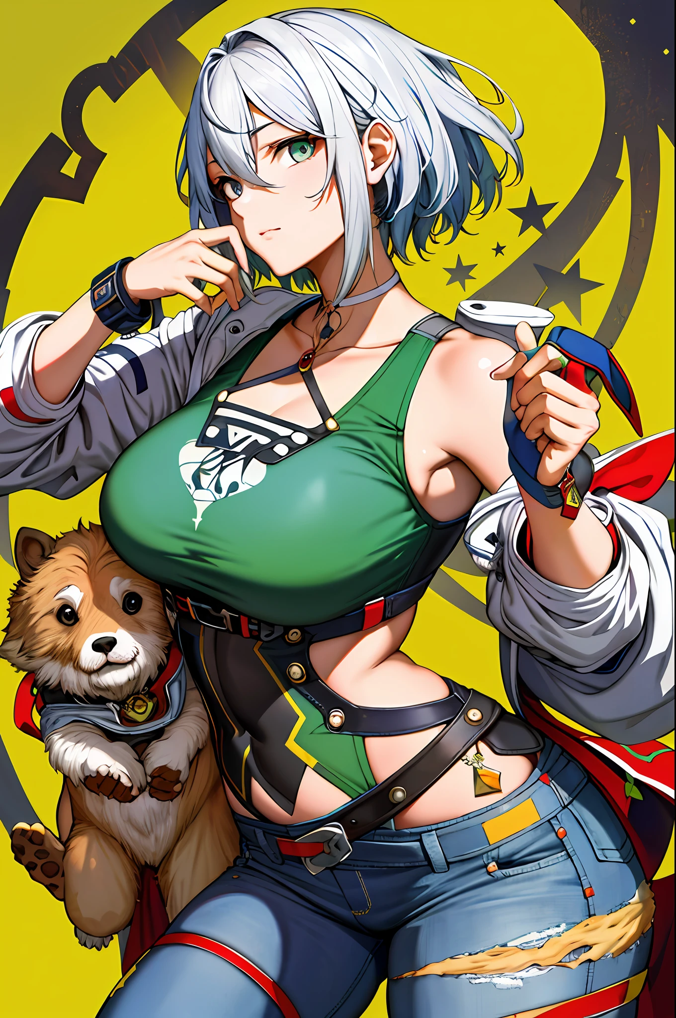 :: estilo comix ryuko hikari ::2.9 estilo :: arte conceitual, suave, foco nítido, illustration, , folha de caracteres, lightningwave, belo estilo::estilo jkenneth rocafort ::2.9 (obra-prima:1.2, melhor qualidade), (olhos bonitos finamente detalhados: 1.2), ((1girl jada sezer bela mulher )), ((solo)), (olhos vermelhos:1.4), (olhos finamente detalhados e rosto detalhado:1.3),), (com jeans e uma camiseta branca ou vestido:1.3), (fundo bonito e claro:1.2), (cg extremamente detalhado, ultra-detalhado, melhor sombra: 1.1), ((profundidade de campo)), ((aquarela)), seios grandes, ombros nus, flowers and petals, beautiful concept illustration , (fundo branco: 0.5), (illustration :1.1), (extremamente fino e bonito: 1.1), (detalhes perfeitos: 1.1),::estilo yoji shinkawa ::2.0 illustration style, estilo tatoon, urso feroz ultra detalhado, (fundo bonito e claro: 1.2),, fantastic paintings, estilo graffit, perfection, dynamic, altamente detalhado, pintura em aquarela, artstation, arte conceitual, suave, foco nítido, illustration, folha de caracteres, artstation, arte conceitual, suave, foco nítido, illustration, arte por kim jung gi,, artgerm, carne griffiths e wadim kashin ,, lightningwave, pintura em aquarela, tinta pingando por tim okamura, victor nizovtsev, greg rutkowski, noah bradley. trending in artstation, 8k, obra-prima, pintura graffiti, detalhe fino, cheio de cor, detalhe intrincado, Golden aspect ratio illustration, monochrome green background, obra-prima, melhor qualidade, alta qualidade, highres, melhor qualidade, high resolution fix, bright amazing lighting, aprimoramento de detalhes, melhor qualidade, alta qualidade, highres, aprimoramento de detalhes, melhor qualidade, alta qualidade, 8k