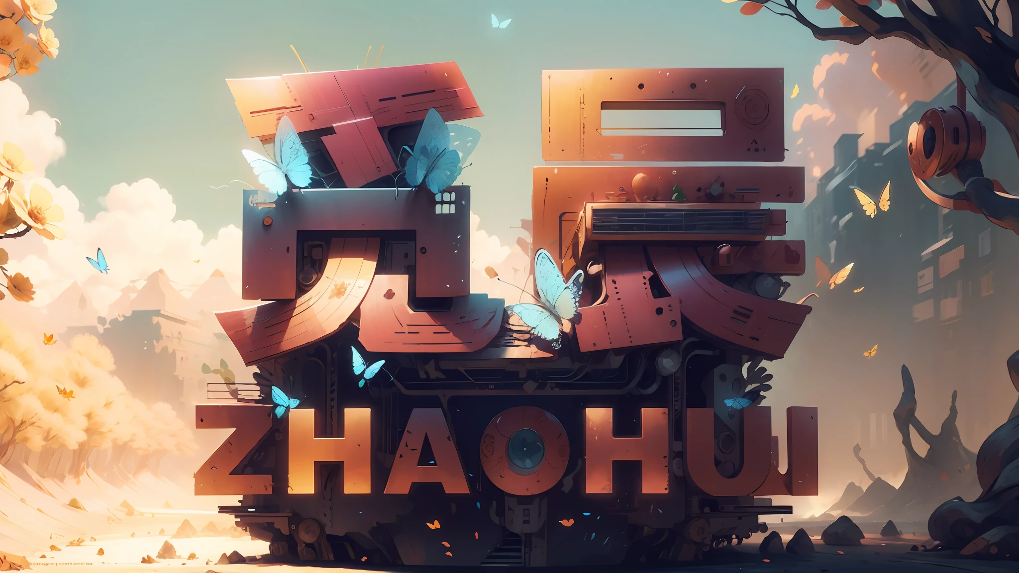 (Illustration:1.3) ,NO humans,spring, 3d rendering, colorful, flowers, butterflies, lines, best quality, detailed details, masterpiece, official art, cinematic lighting effects, 4K,