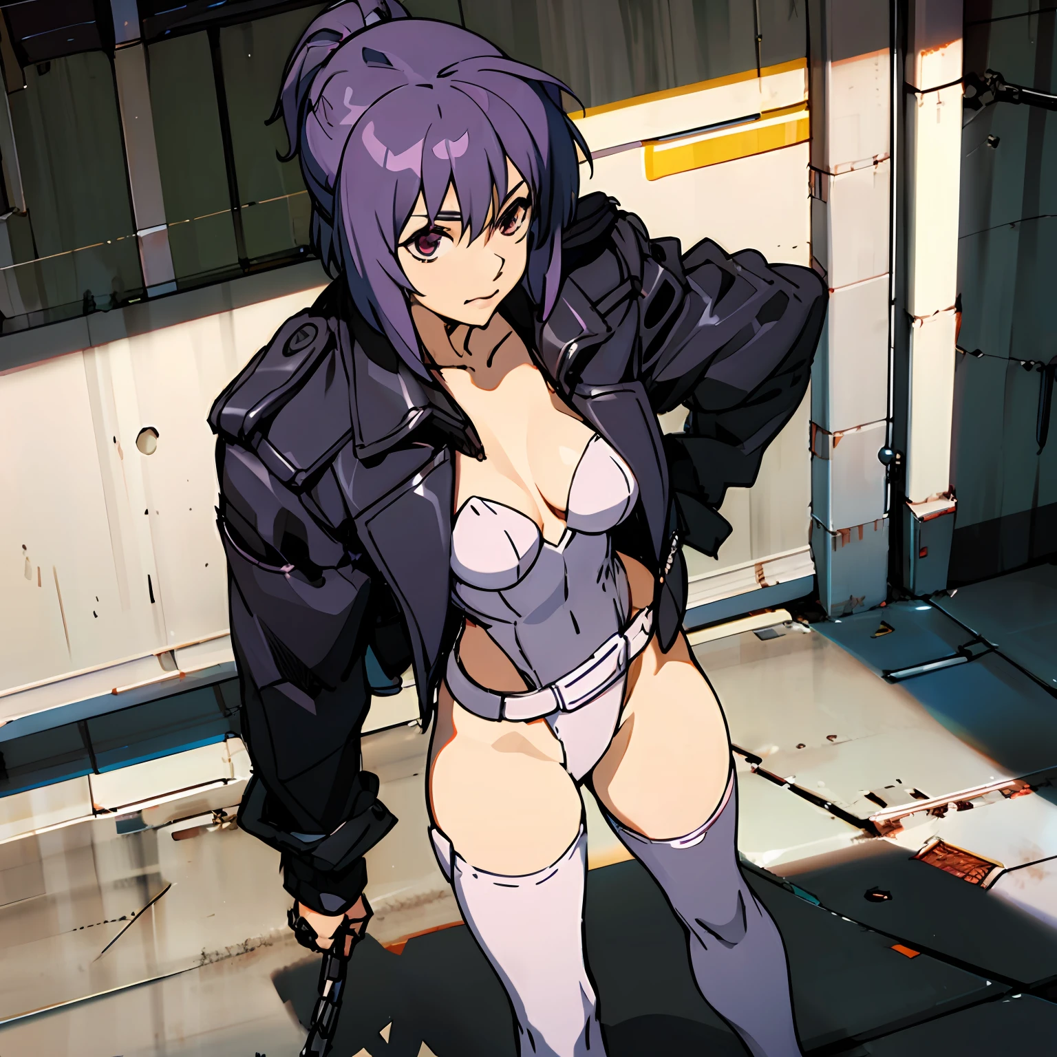 woman,No underwear
No pants,Private areas can be seen