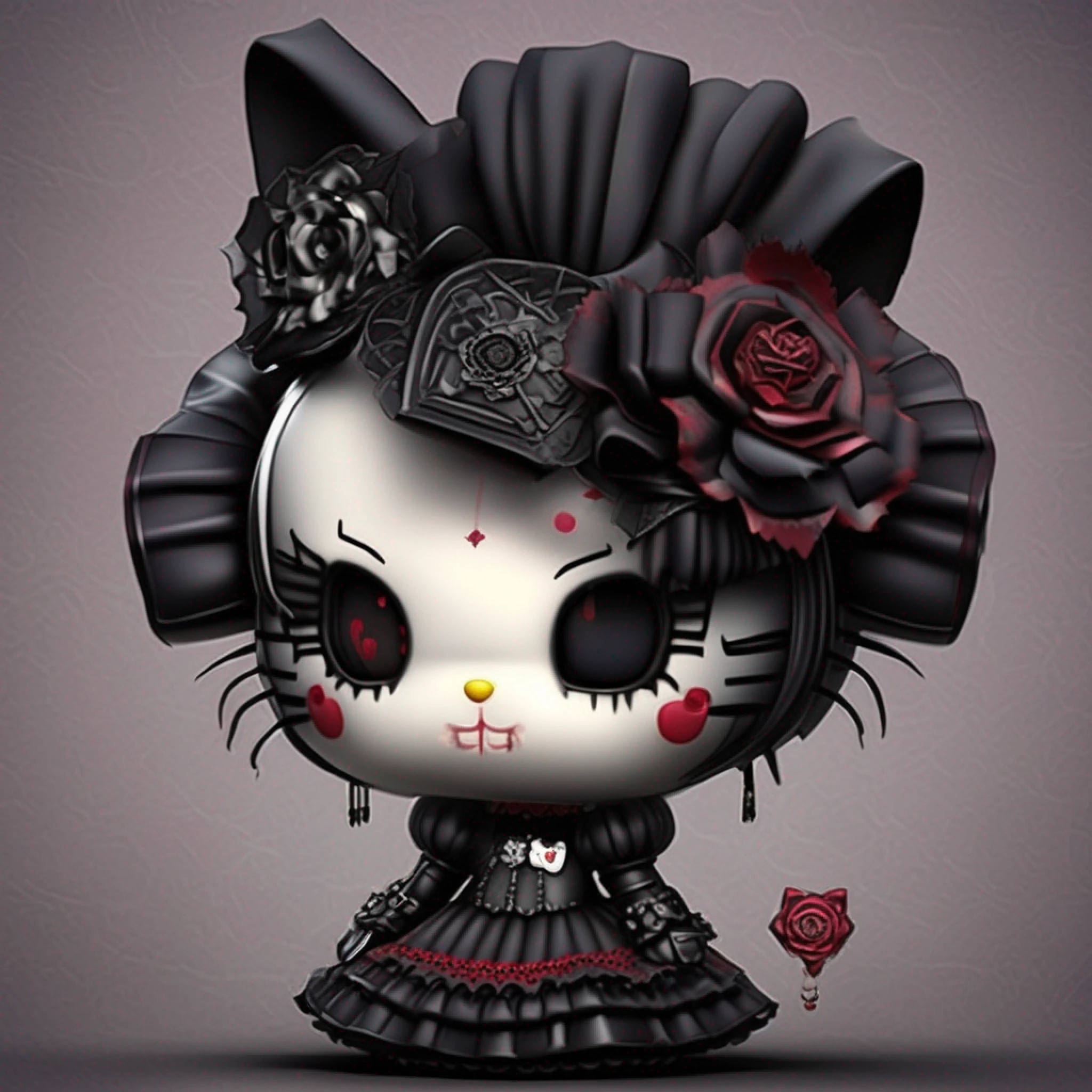 Gothic hellokitty,Three-dimensional,Cartoon avatar,Gothic,doll,