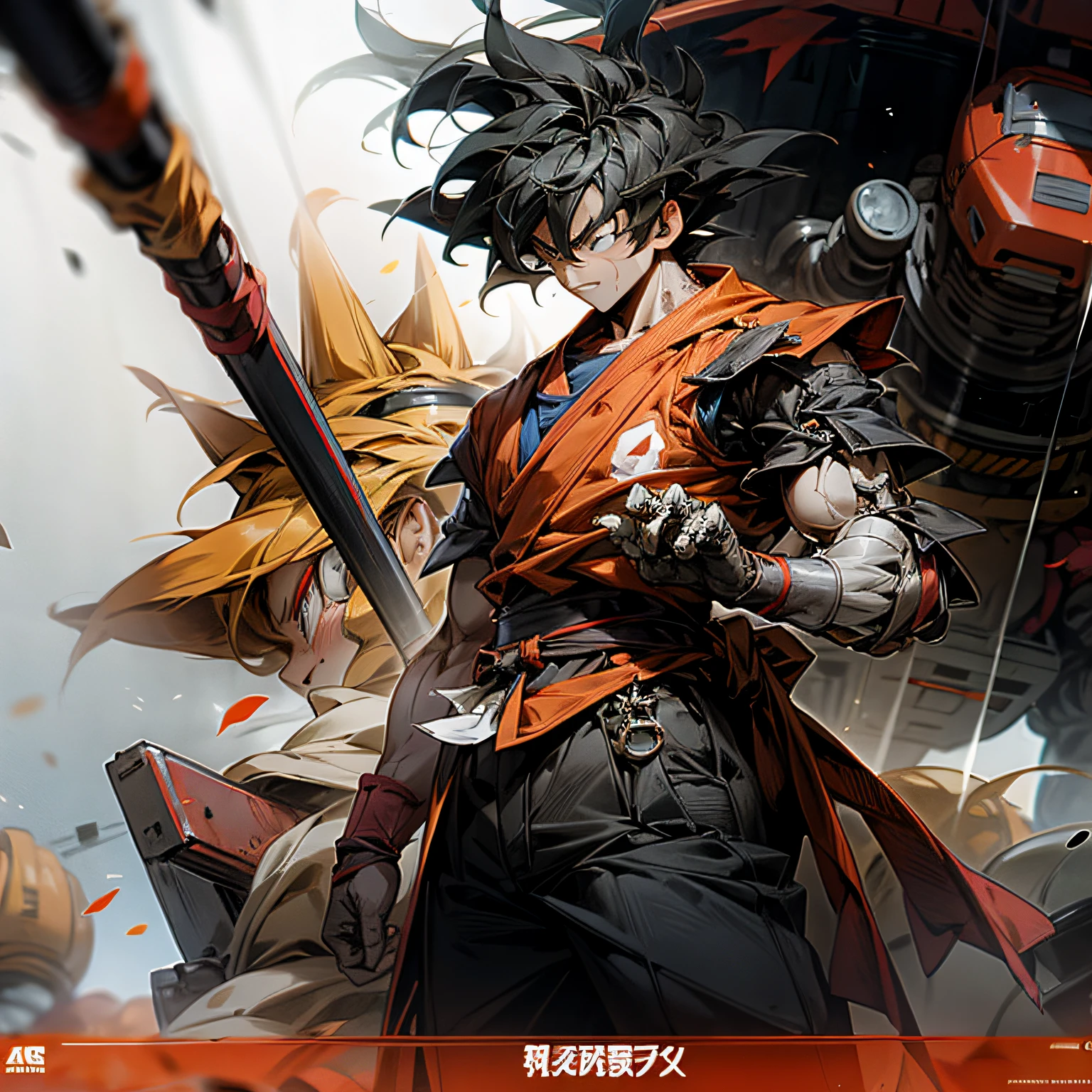 son goku,A mech stands behind it --auto