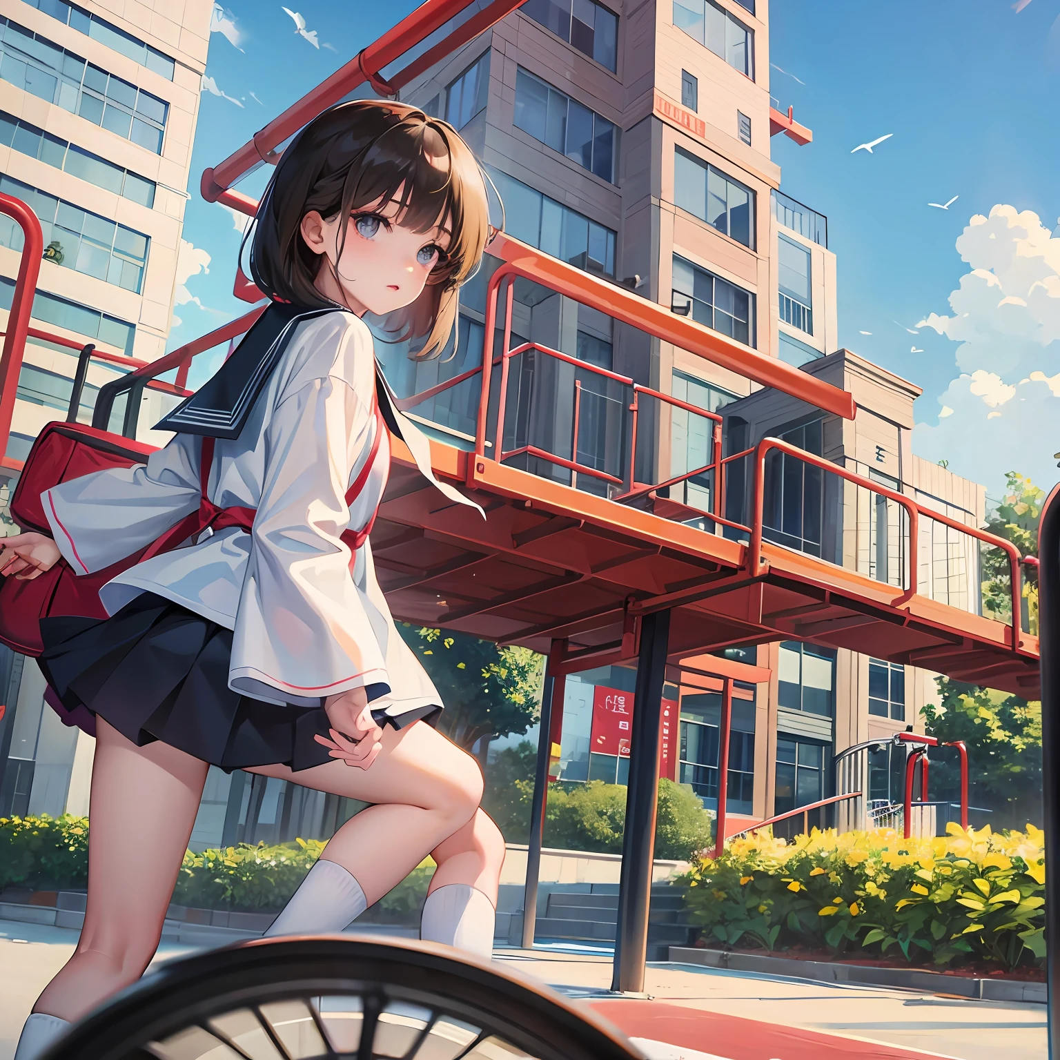 youthfulness，校服，girls，playground --auto
