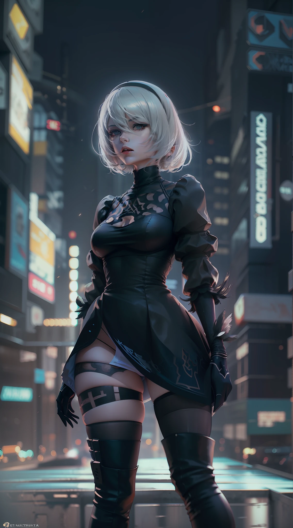 2b nier automata, Yorha Modelo 2, cana, Falda muy, muy corta, ultra realista, kinematics, ultra detallado, braless, sin sosten, portaligas y medias, Chica de anime con espada y espada en la ciudad por la noche, Anime Arte cyberpunk, Arte digital cyberpunk anime, arte de anime cyberpunk, Cyberpunk futurista neo, Anime cyberpunk moderno, Digital Cyberpunk - Arte Anime, estilo de arte cyberpunk, Chica de anime cyberpunk, Anime Cyberpunk, cyberpunk themed art, Chica femenina de anime cyberpunk, cyberpunk 2 0 y. o Chica modelo, Arte digital cyberpunk, Cyberpunk anime chica mecha