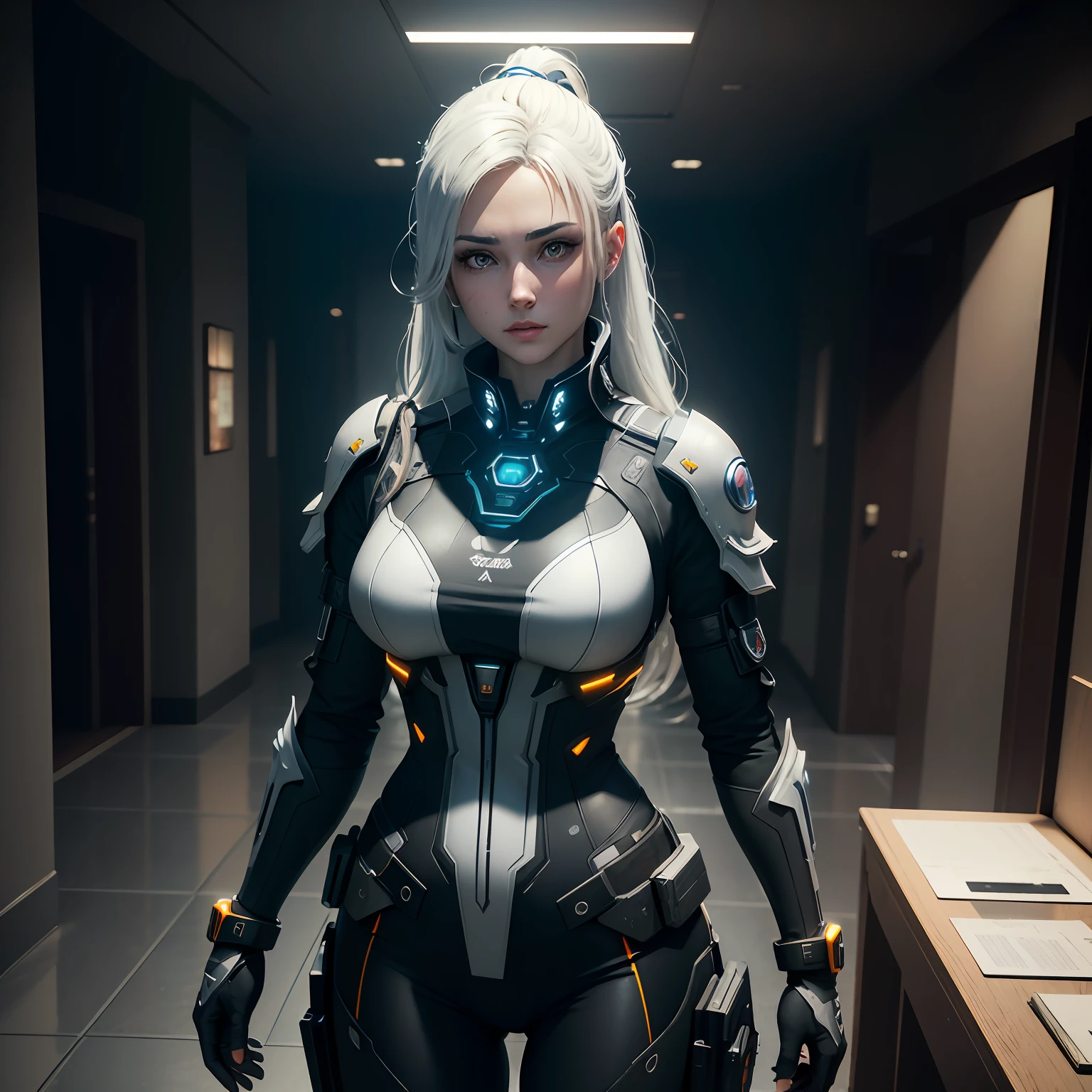 ((Best quality)), ((masterpiece)), (detailed:1.4), 3D, an image of a beautiful cyberpunk female,HDR (High Dynamic Range),Ray Tracing,NVIDIA RTX,Super-Resolution,Unreal 5,Subsurface scattering,PBR Texturing,Post-processing,Anisotropic Filtering,Depth-of-field,Maximum clarity and sharpness,Multi-layered textures,Albedo and Specular maps,Surface shading,Accurate simulation of light-material interaction,Perfect proportions,Octane Render,Two-tone lighting,Wide aperture,Low ISO,White balance,Rule of thirds,8K RAW, --auto