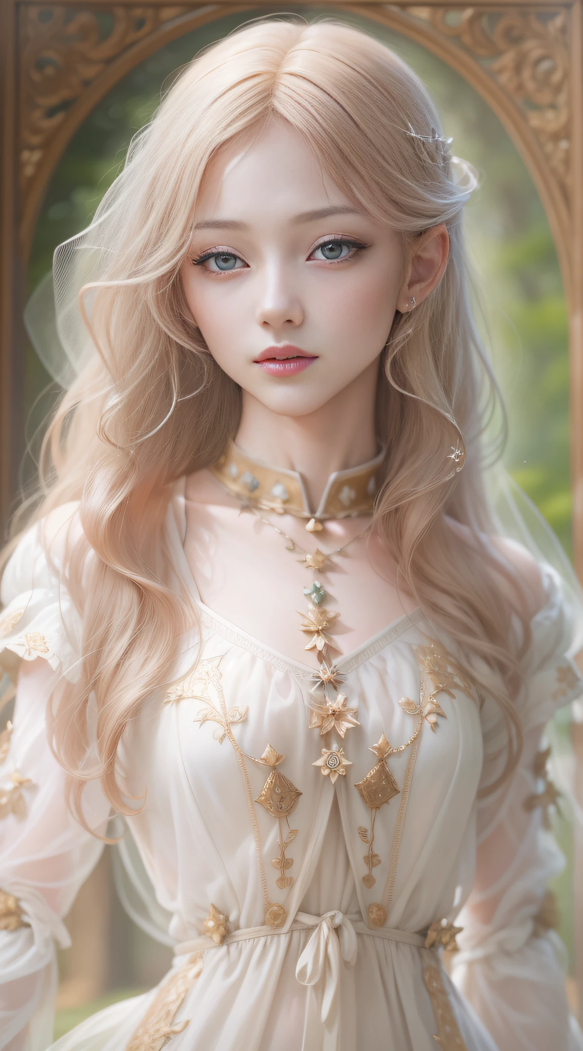 delicate illustrations:1.4), (renaissance art:1.4), (Masterpiece:1.0), (Best quality:1.4), (超高分辨率:1.2), (Photorealistic:1.4), (8K, RAW photo:1.2), (Soft focus:1.4), (18yr old:1.3), (Sharp focus:1.4), Detailed beautiful face,full-body portraits,stunningly beautiful,dynamicposes,detailed face with,milkyW,Highly detailed skin,Realistic details of skin,White skin of the,A long dress,The clothes are fluttering,faeries,It's beautiful