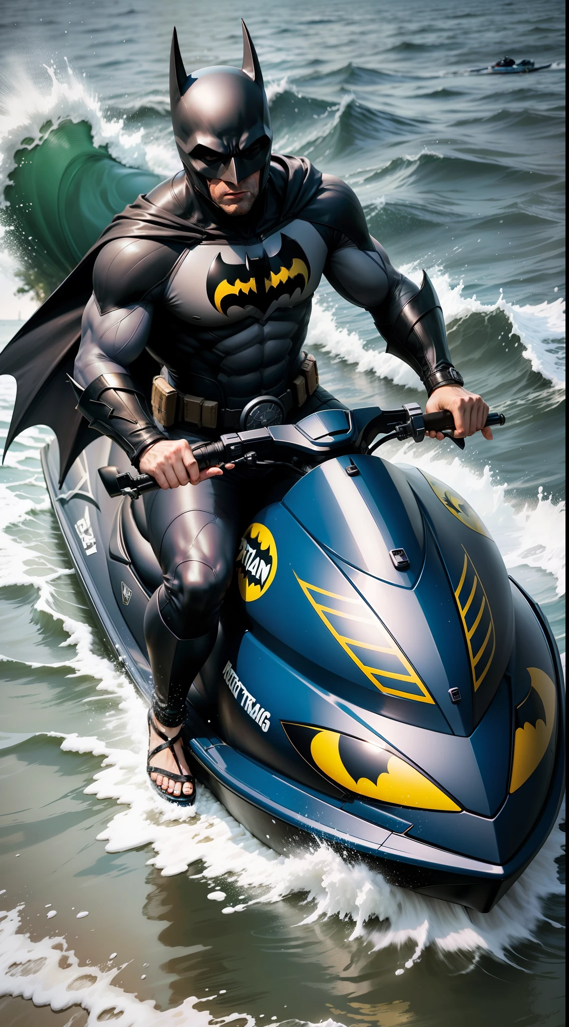 batman riding jet ski