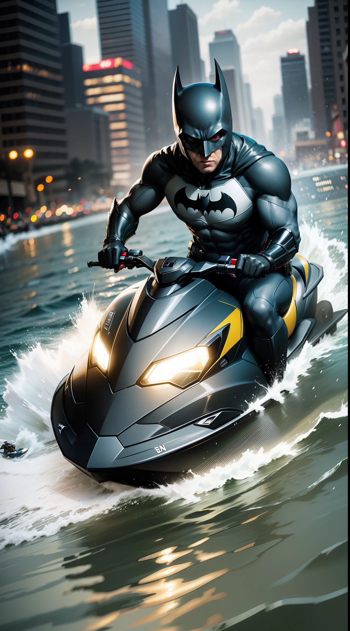 batman riding jet ski