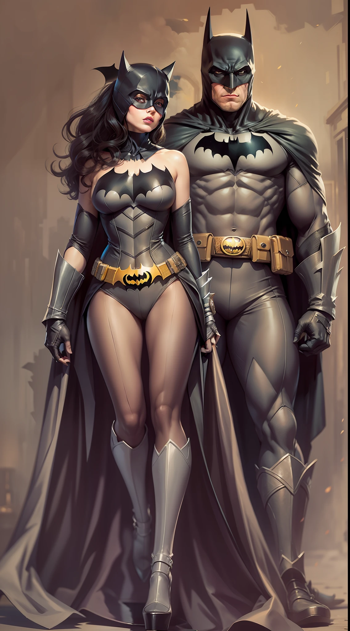 batman with wife potrait