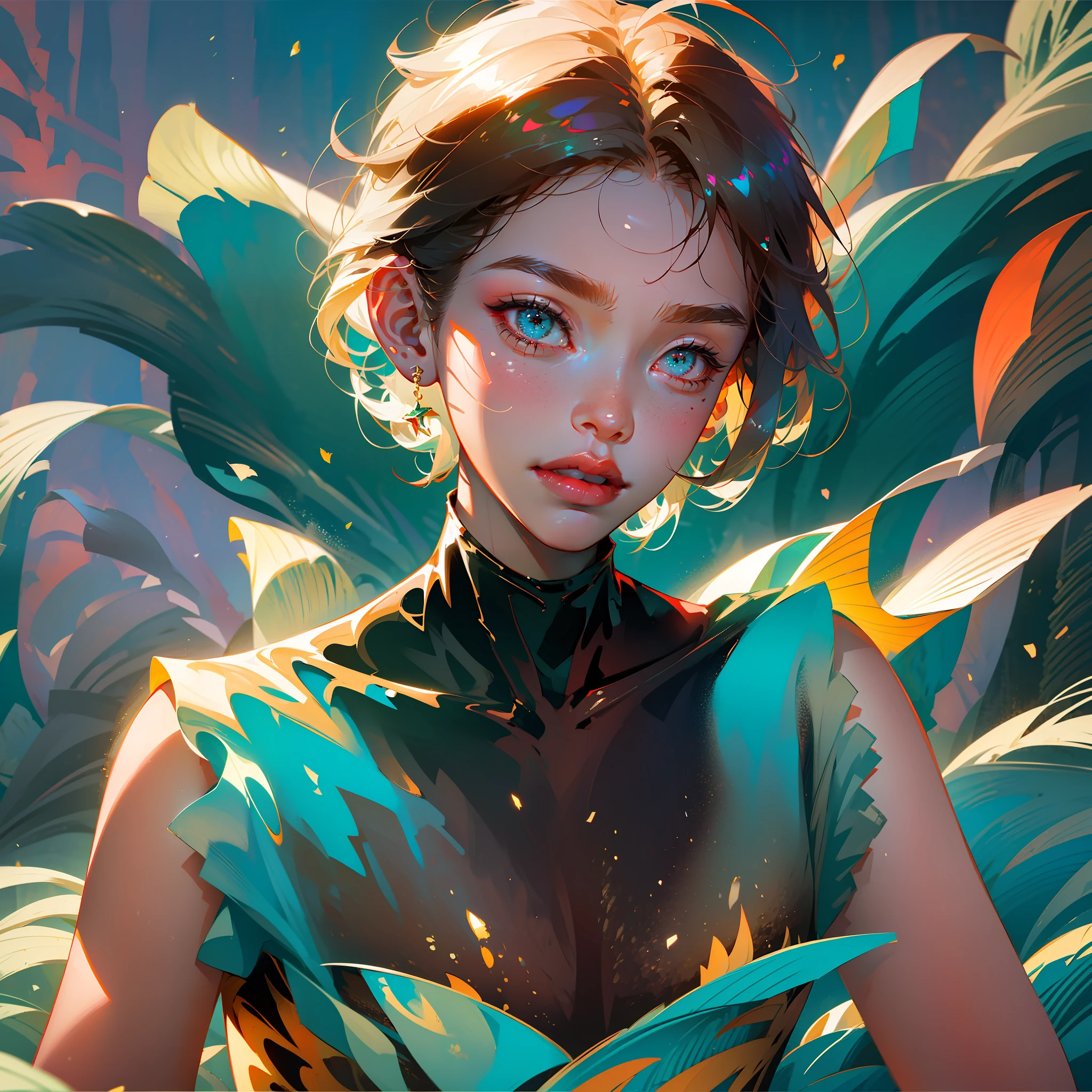 ((masterpiece)),(((best quality))), (high-quality, breathtaking),(expressive eyes, perfect face), 1boy, solo, male, short, young, 18 yo boy, short blonde hair, red eyes, smiling, slim, beautiful scenery, sea, under the sea, beautiful fishes, shirtless, speedos, diving, beatiful color of the sea --auto