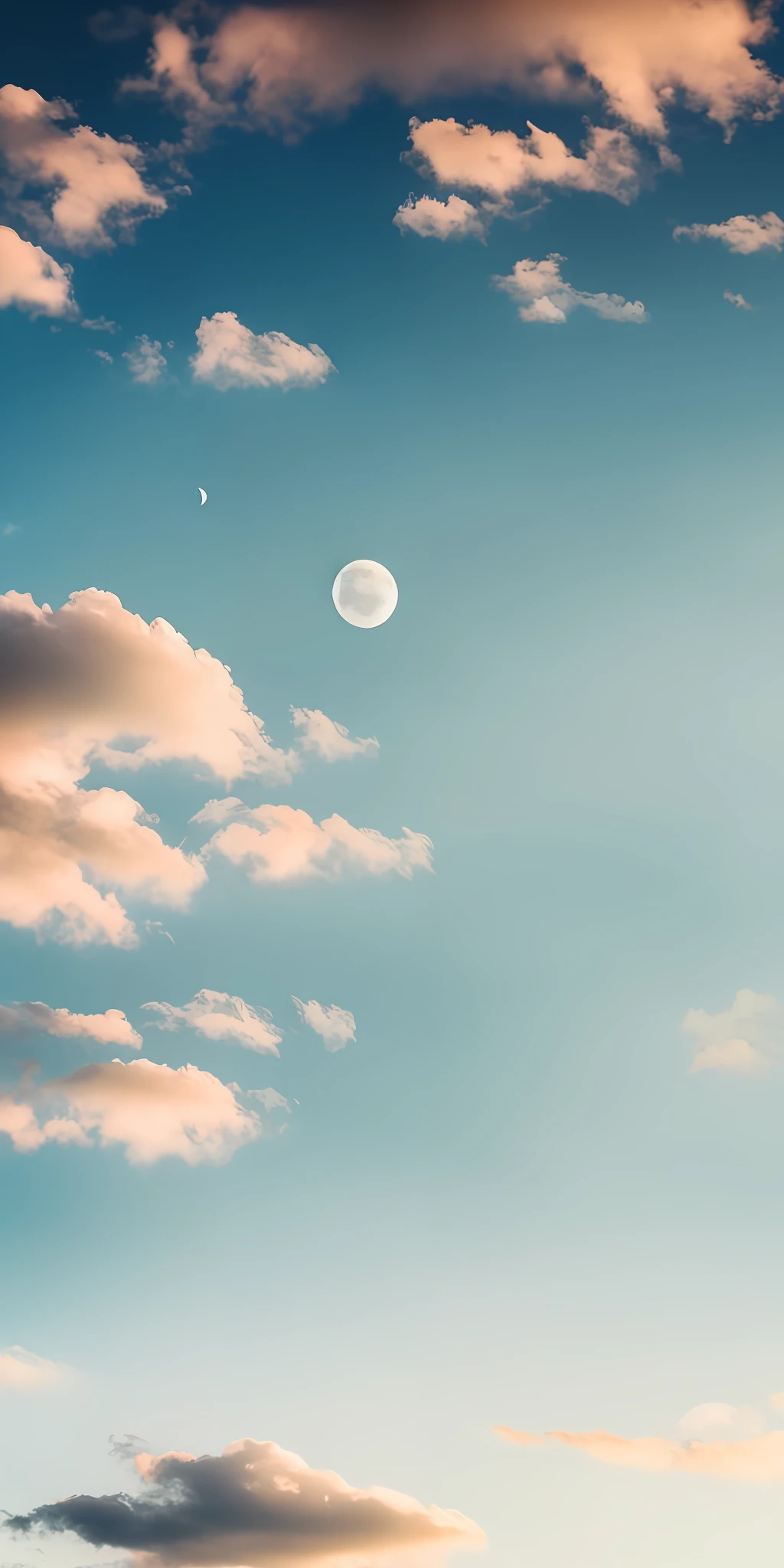 There is a picture of the sky with clouds and the moon, To all beings, overcast day, the wallpaper!, wallpaper”, Good day, iphone wallpaper, Wallpaper phone, Clear day, Desktop wallpaper, it is afternoon, phone background, wallpaper - 1 0 2 4, high quality desktop wallpaper, overcast day, end of day, overcast day