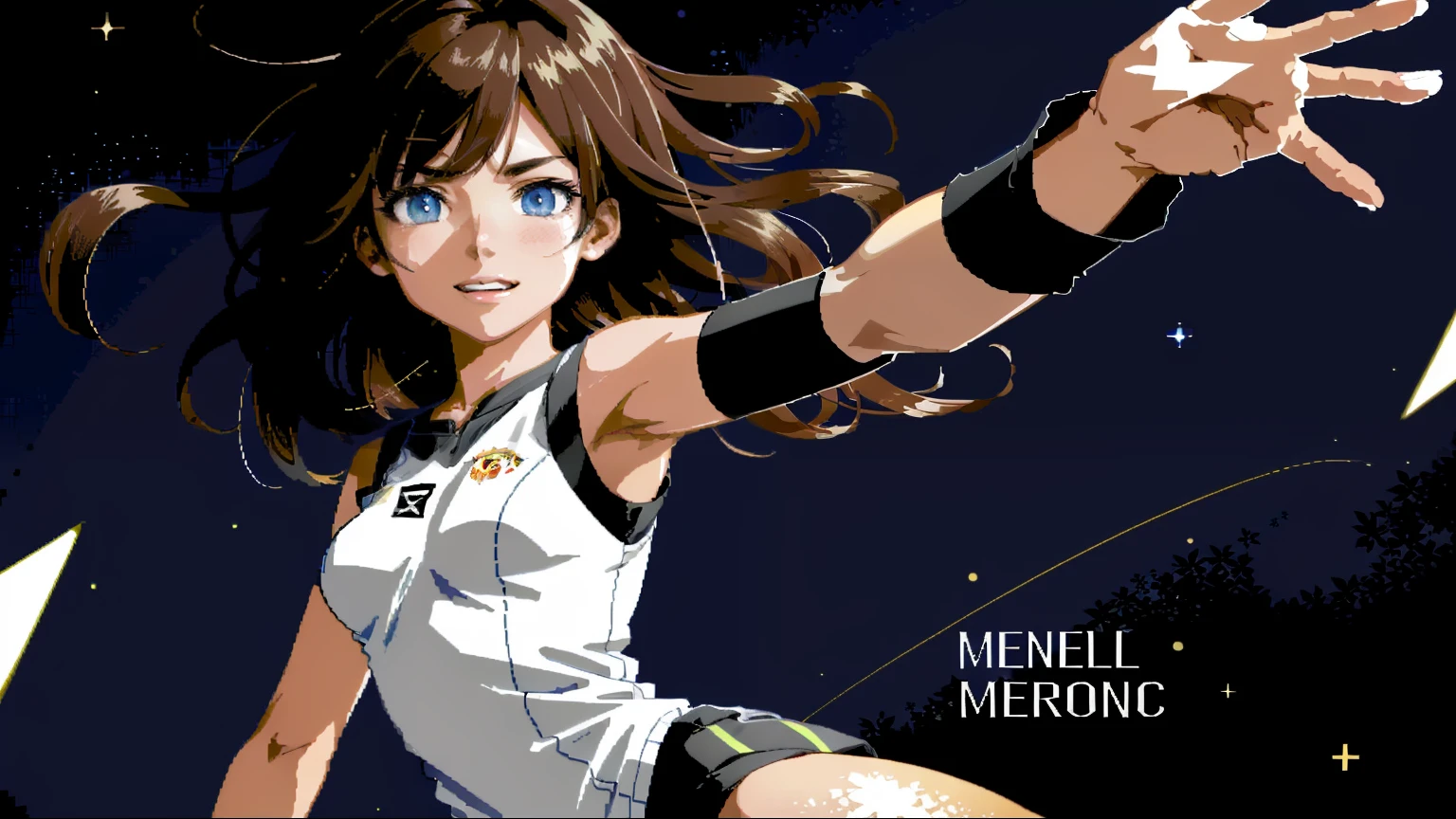 Anime Girl, Messy black-brown hair at shoulder length, Heterochromia brown and gray, Manchester United red jersey , Happy, shopping, Anime-style girl with beautiful whole body, sweat leggs, clean detailed faces, intracate clothing, analogous colors, Glowing shadows, beautiful gradients, depth of fields, CLEAN IMAGE, High quality, high detailing, High Definition, Luminous Studio graphics engine, Cute face, Slim waist, lovely hip