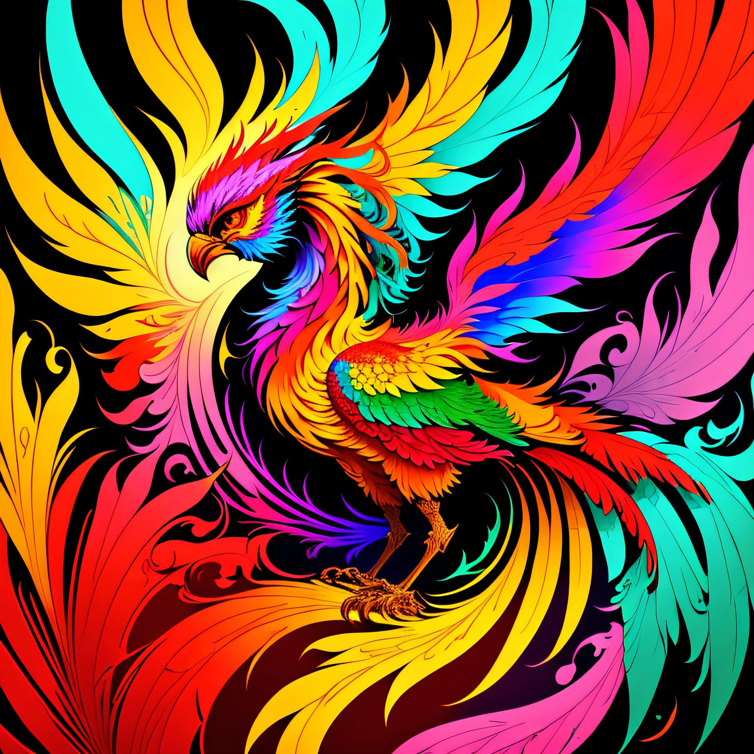 Colorful phoenix art --auto