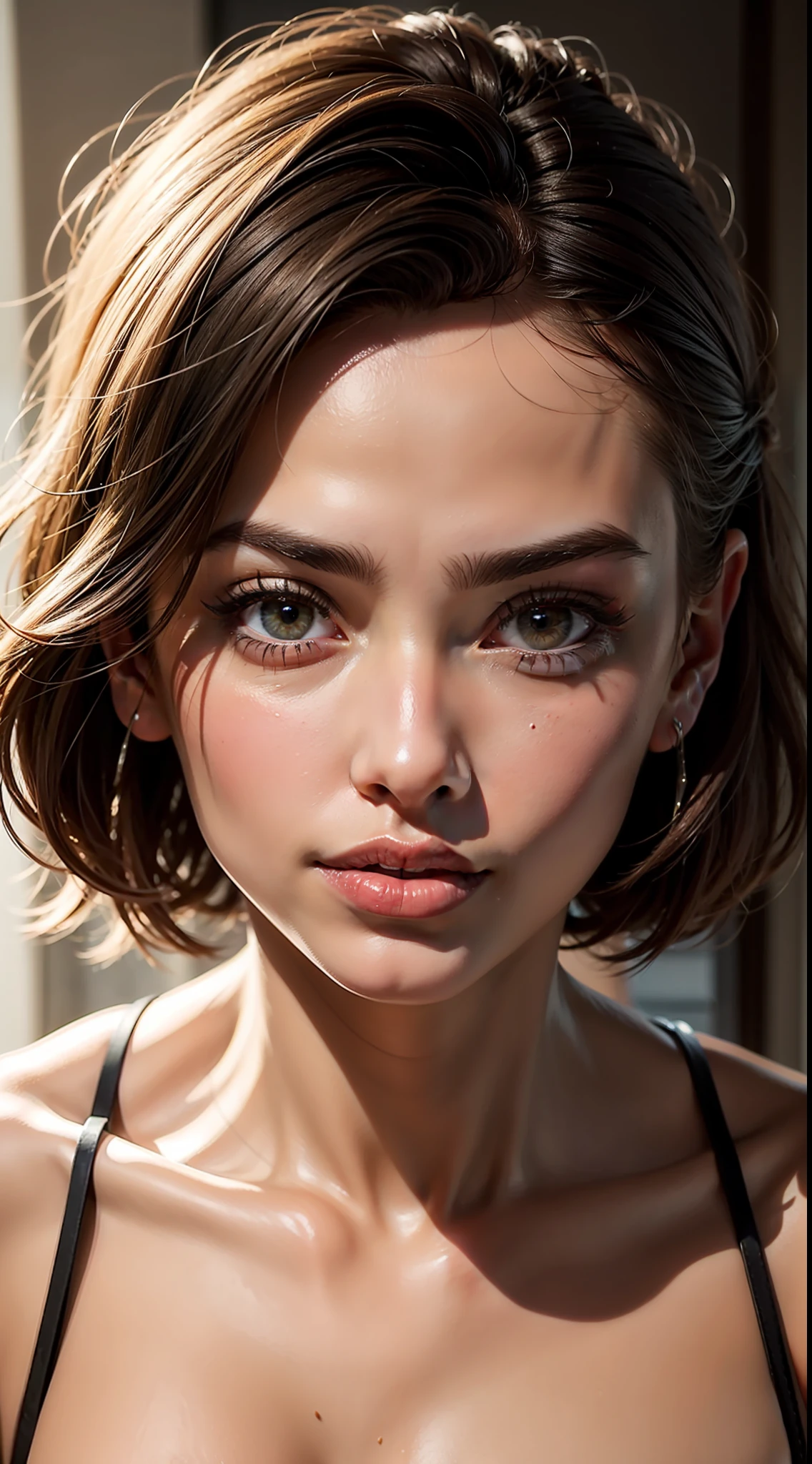 Loira australiana [[[[Close-up]]], [[[[chest]]]], [[[[Neck strap]]], [ombros]]]]], olhos azuis perfeitos, Perfect iris, Perfect lips, dentes perfeitos, pele perfeita, Red lipstick, loira bonita, luz frontal suave, brilhar, HDR, (Cor suave: 1.2)