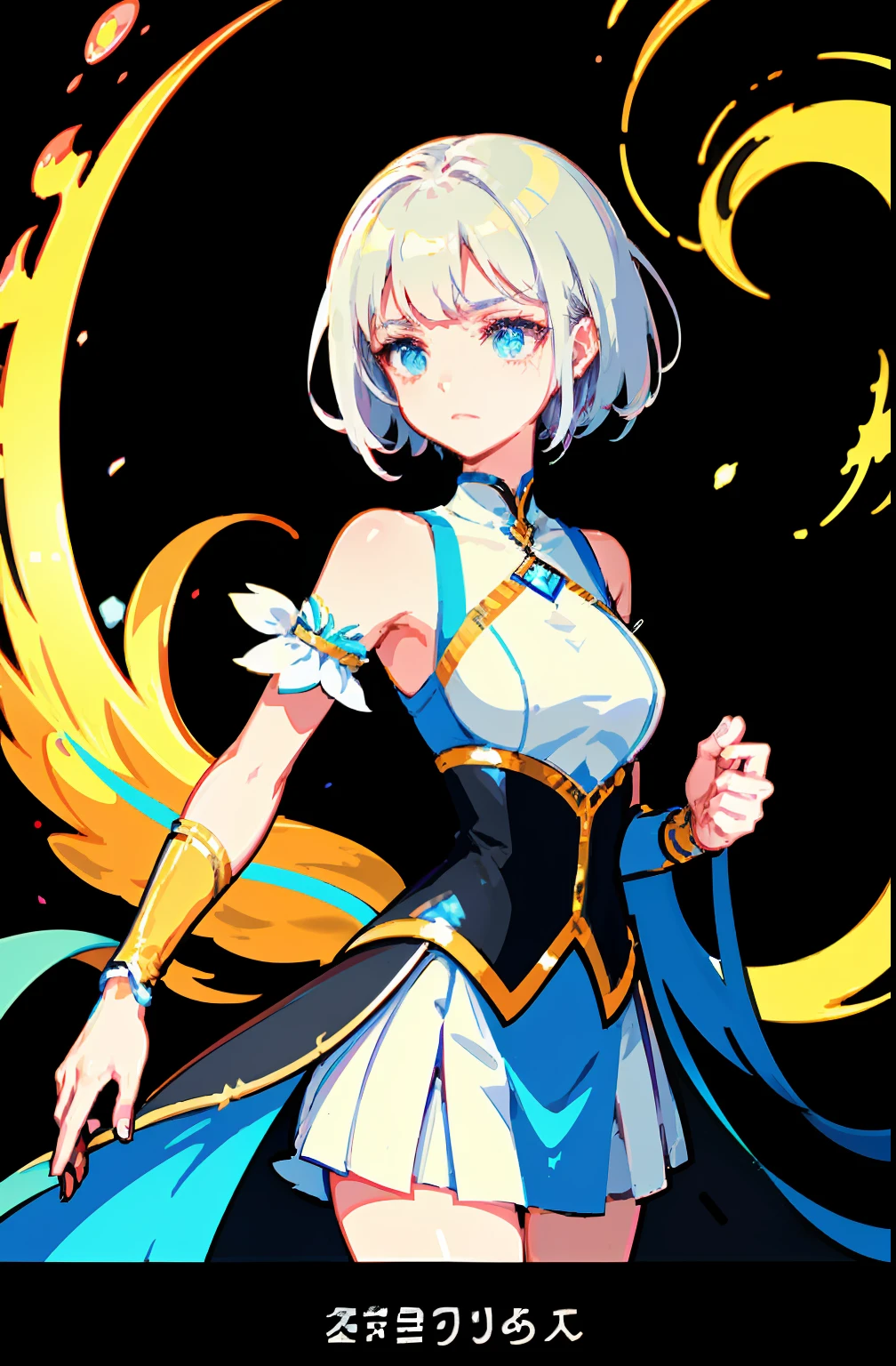 offcial art,hyper-detailing,Close-up details of the whole body are detailed。Extreme picture quality,Elegant and ethereal,A beautiful girl with white hair,Wearing a short white skirt,hair over shoulders,With a faint sad expression on his face,High in the air,Prominent posture。
