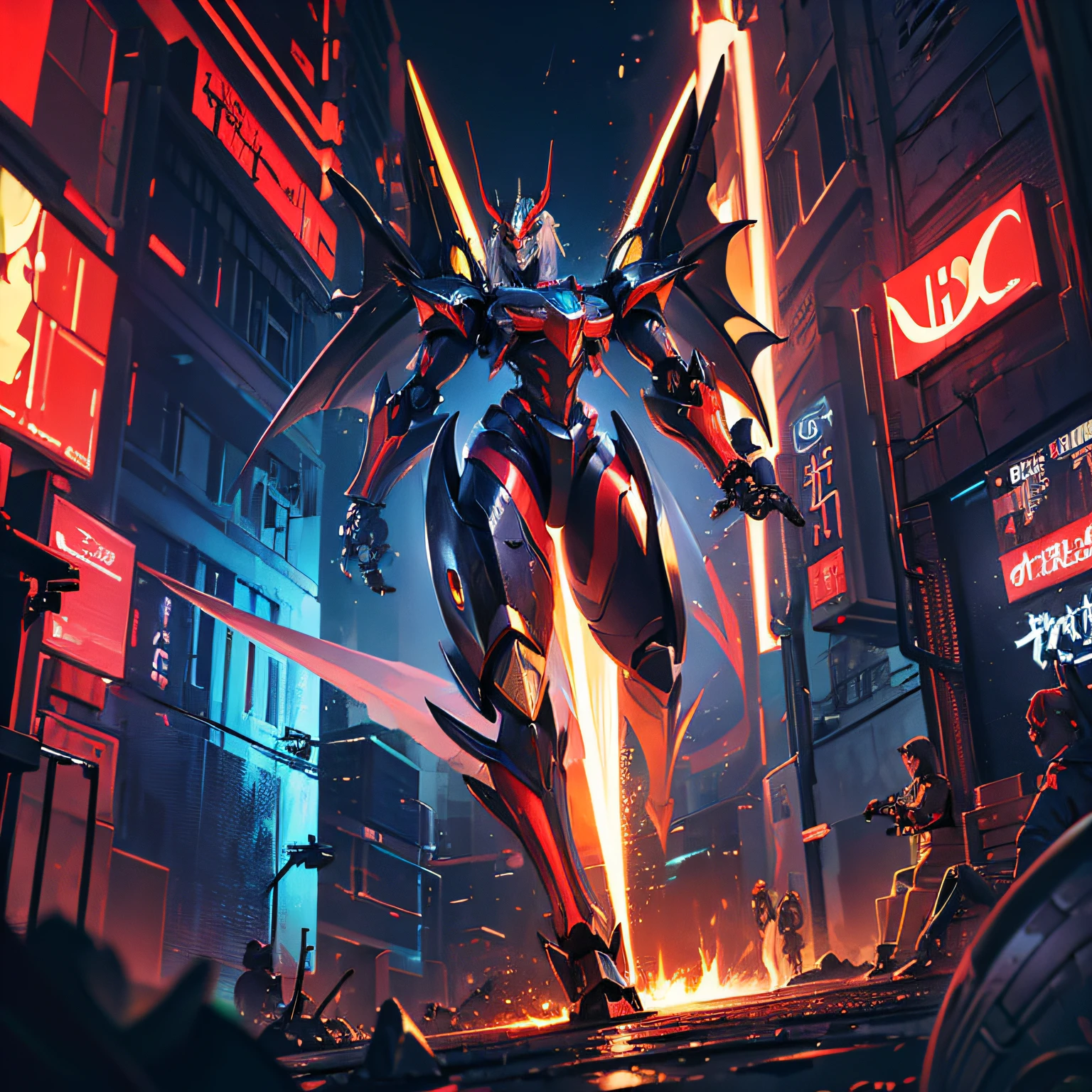 ((Mecha Dragon + Sci-Fi Dragon + Cyberpunk)), (Perfect Details + Ultimate Art), (Complex Mechanical Design + Film and Television + 8K) --auto