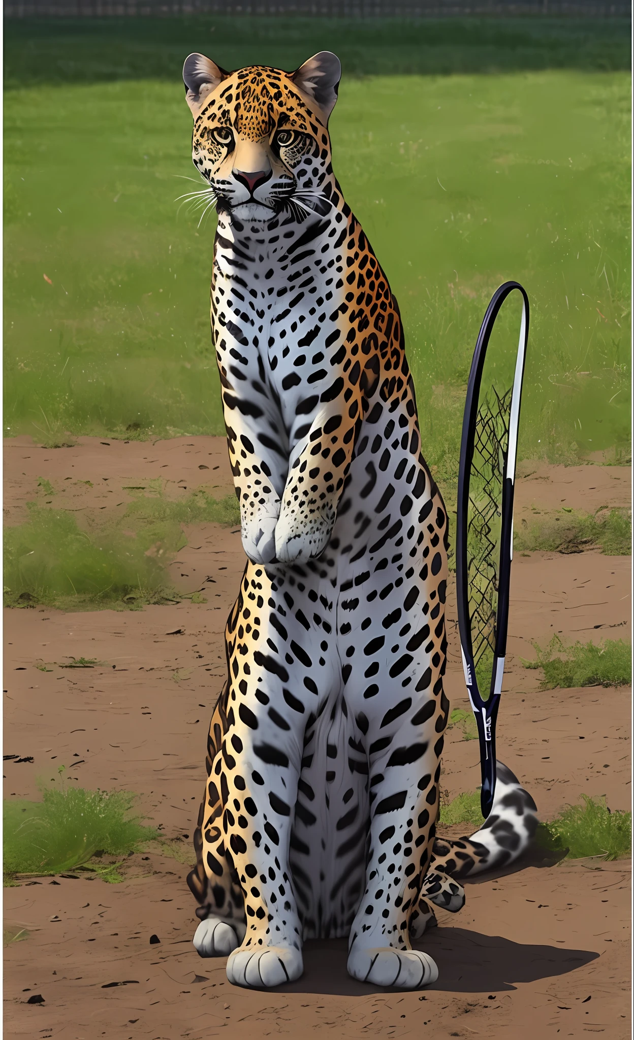 Improve the borá racket print of a realistic jaguar