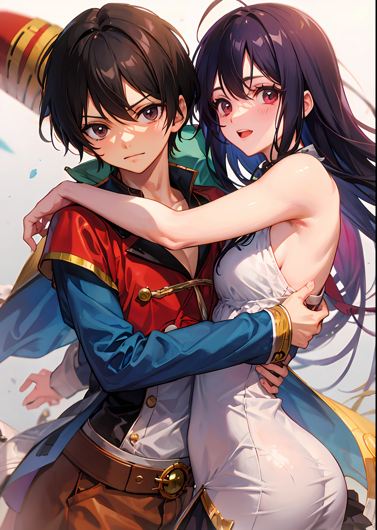Luffy hugs Nicole Robin