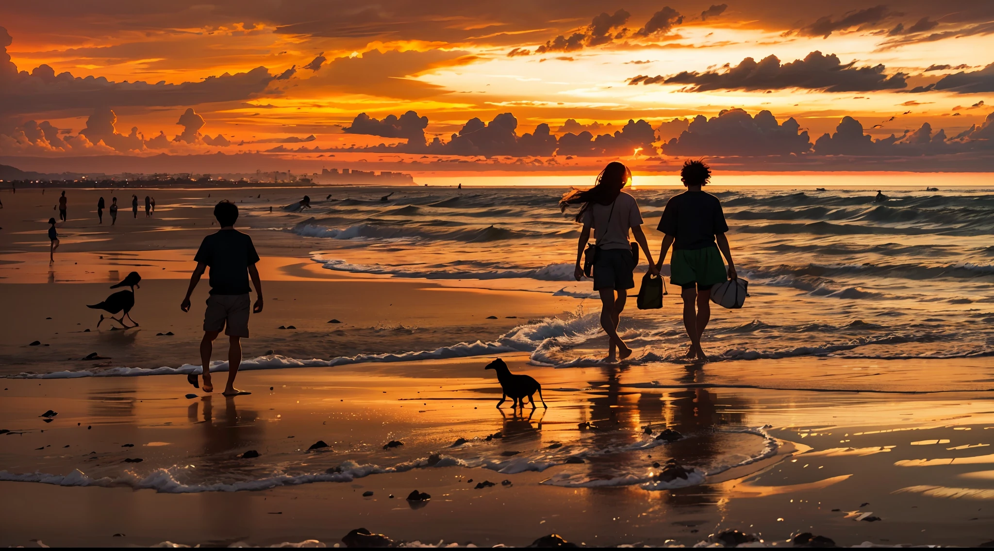 Silhouette Sunset: Head to the beach in the late afternoon and capture the stunning silhouettes of people against the vibrant colors of the setting sun