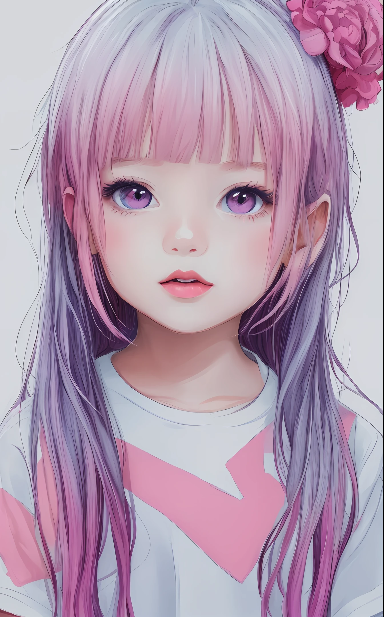 a cute ,pink lips,wearing a bright white shirt,in the style of soft color palette
aurorapunk,an anime illustration of her
face,animated gifs,hand-drawn
animation,charming sketches,smooth and
shiny,hazy romanticism,superflat style,white
background--ar 1:1--niji 5--style expressive --s 50