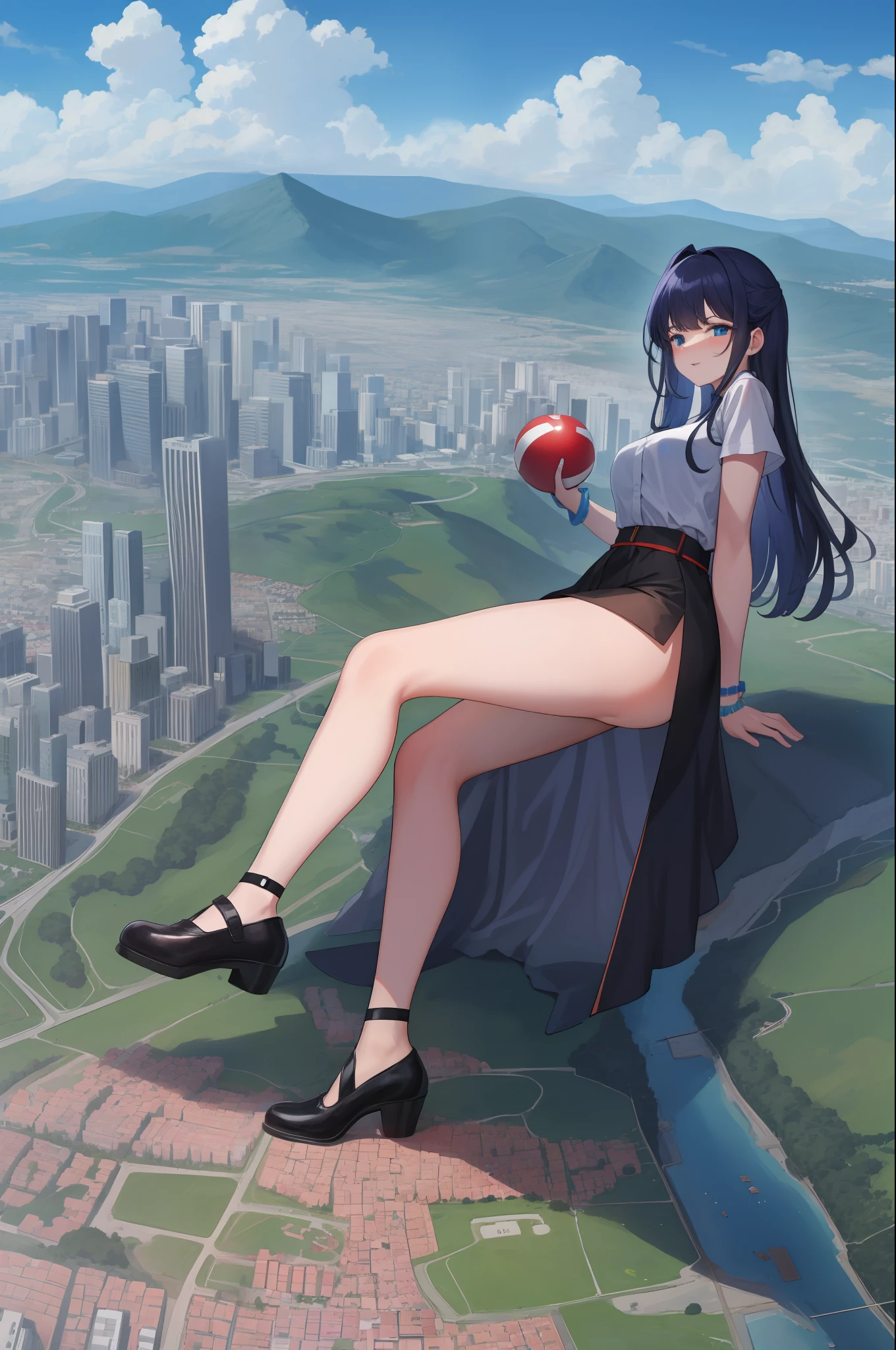 clouds, gtscity, cityscape, mountain ranges, ball of foot