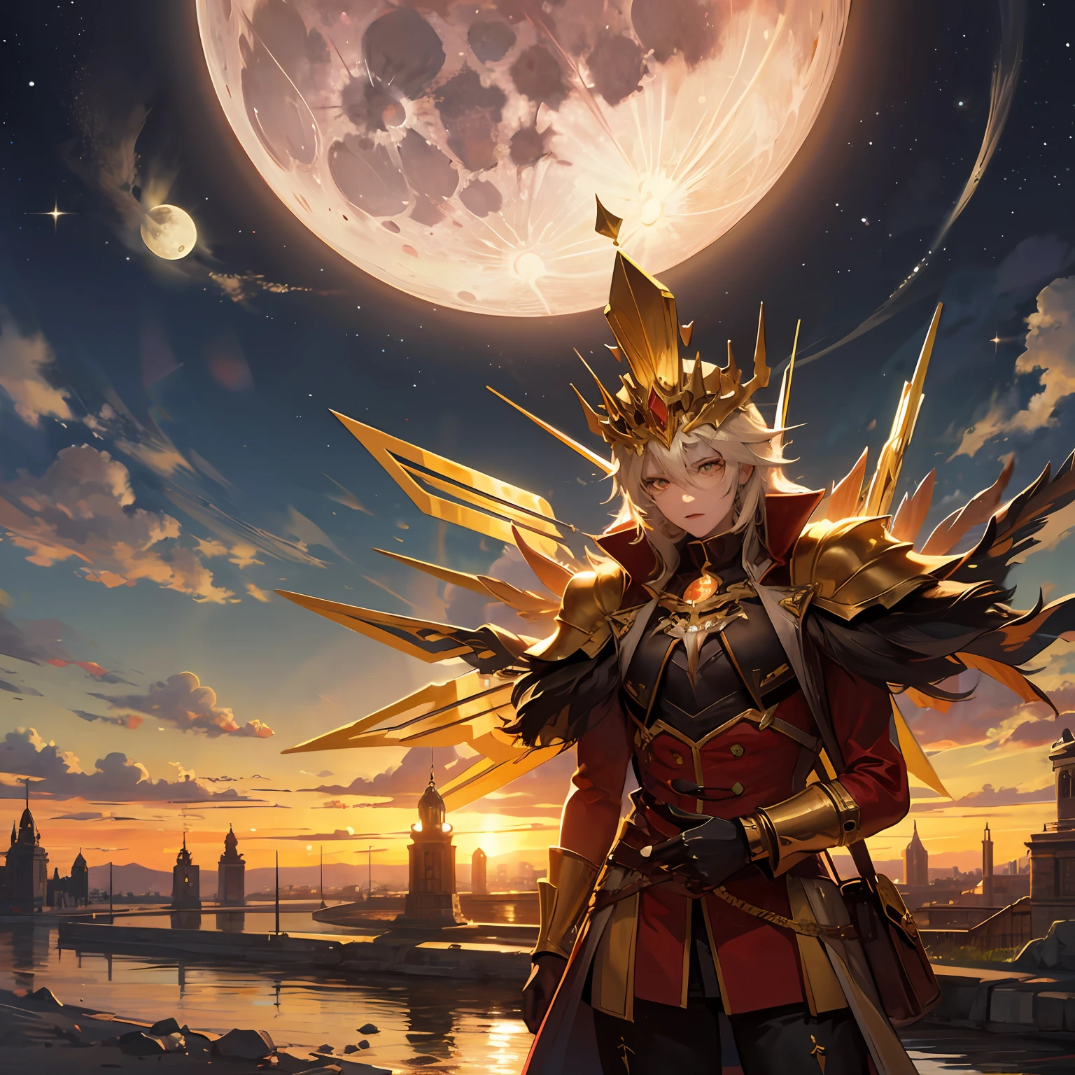 The moon sets,Transforms into a giant gold chest --auto