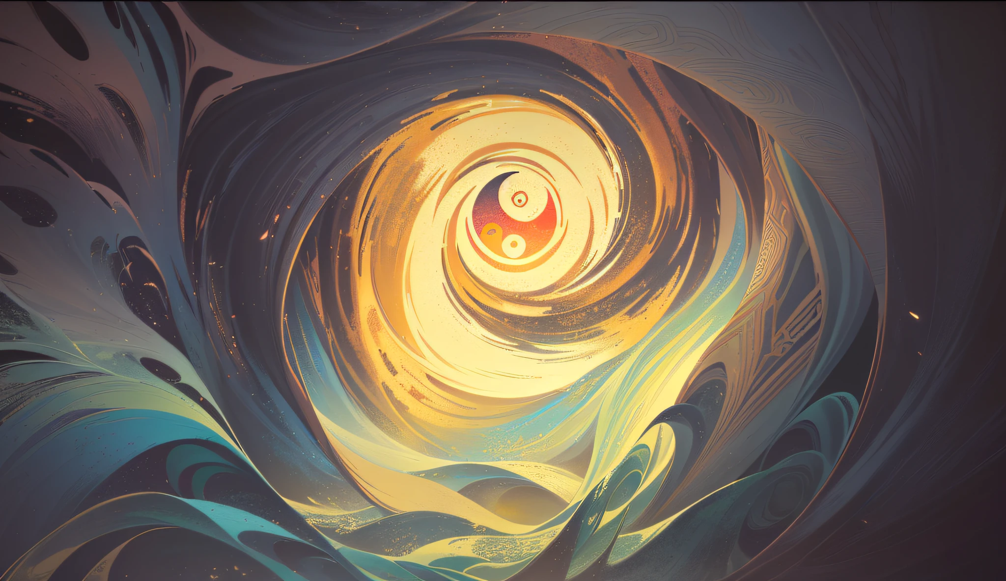 Vector of This is a background image of ancient Chinese totem elements, auspicious clouds, old and old colors, ancient textures, vortex space, and conceptual art inspired by Victor Ngai, the champion of the Pixiv competition, fantasy art, and Victor's car! CMYK color palette, fantasy and psychedelic anime, victo driving style, a beautiful artwork illustration, victo driving! Soft colors, Victo ride! Soft brown, Yin Yang Master, S-shaped composition, soft light, The low-purity tone, high detail , Abstract Art , Embossing
