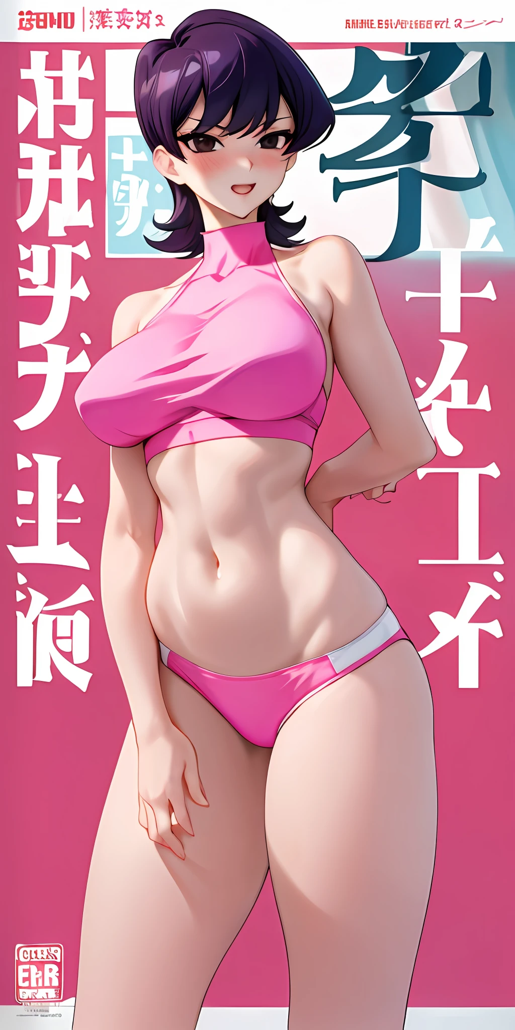 Komi Shuuko,Hanging bag erotic underwear,A MILF,Slim and healthy body shape,having fun,D-cups,Leaking cleavage,exposing your navel,Penetrate,Pink and rosy skin,Pink and shiny skin,exposing her chest,Exposing the abdomen,Naked,Gym girl,Fleshy thighs,Comic cover style,Comic title,adolable,Ocean park