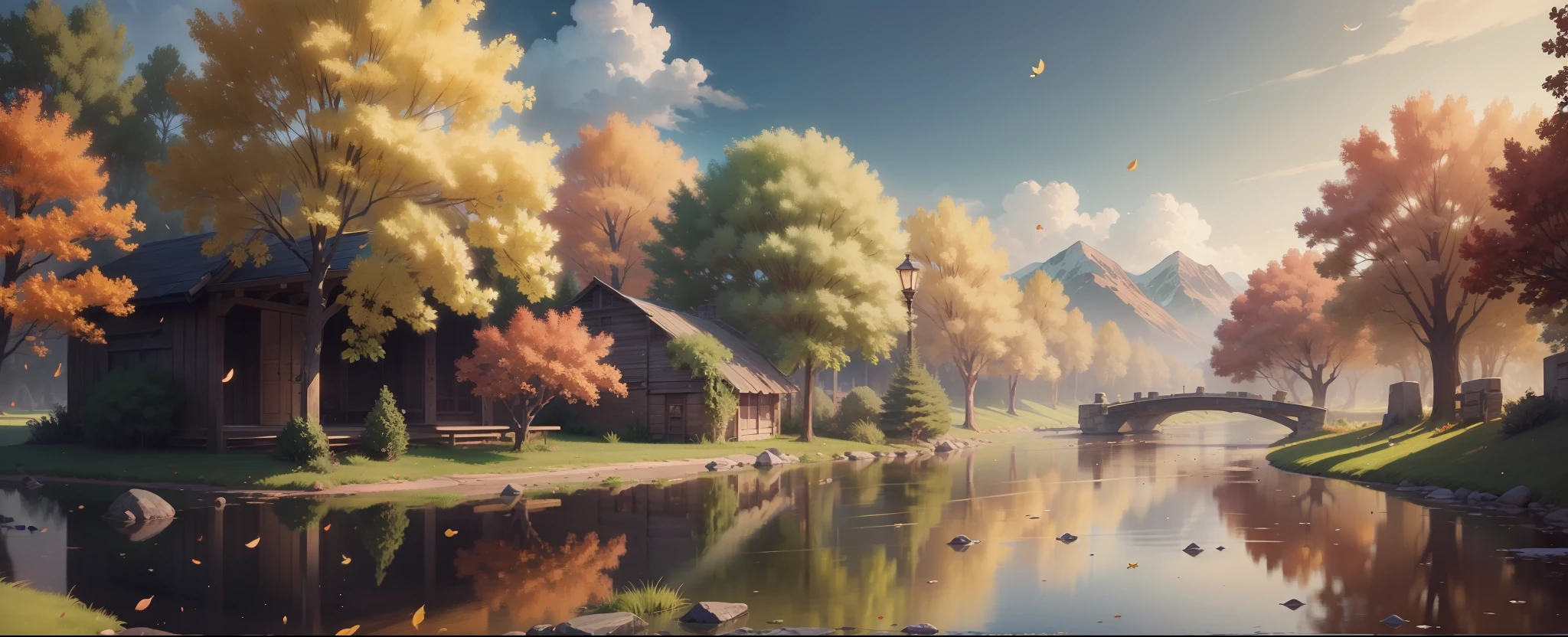 Masterpiece, best quality, (very detailed CG unity 8k wallpaper) (best quality), (best illustration), (best shadows) Nature's delicate leaves petals of various colors falling in the air light Tracking, super detailed --auto --v6