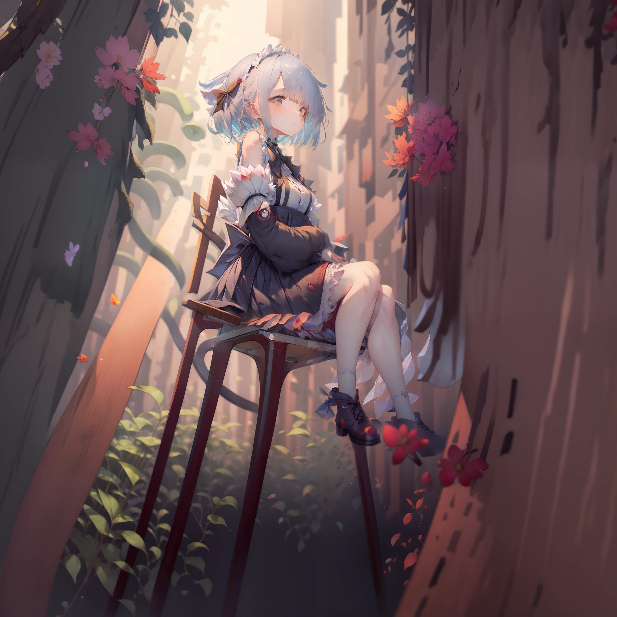 falling red petals