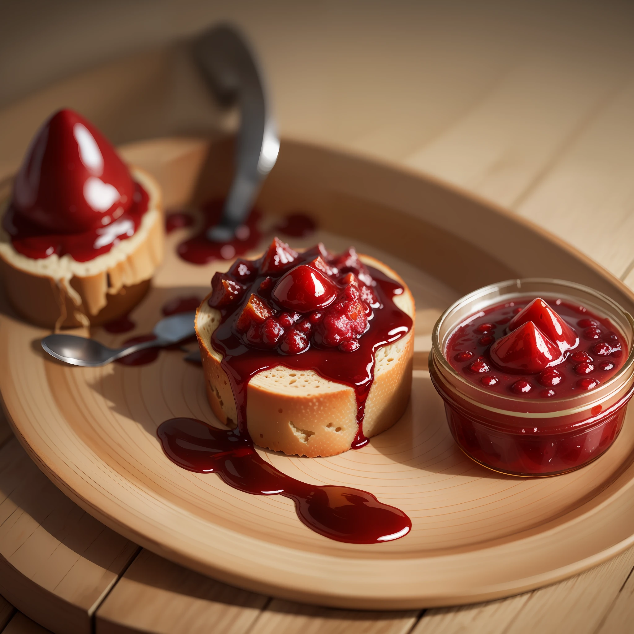 a toast with delicious red jam all over it