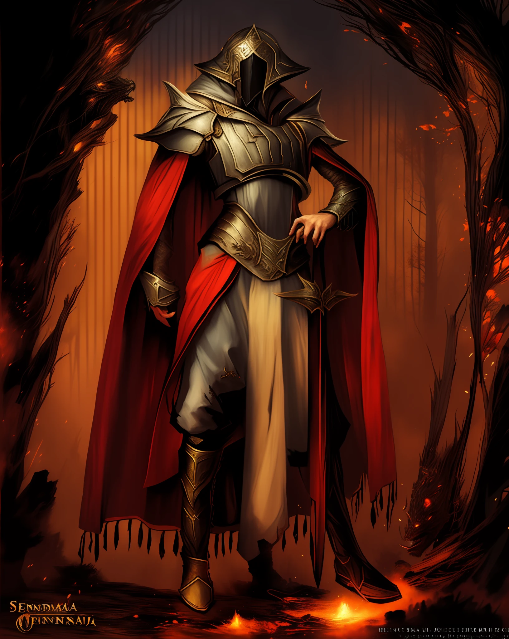 Imagem de um homem vestido com um manto vermelho e segurando uma espada, cavaleiro de sangue, Senhora na armadura vermelha, Senhor de Cinder, epic fantasy card game art, Epic Fantasy Digital Art Style, Arte do Jogo de Cartas de Fantasia, armadura vermelha de sangue, cavaleiro blindado em vermelho, full portrait of magical knight, arte fantasia behance, epic fantasy character art