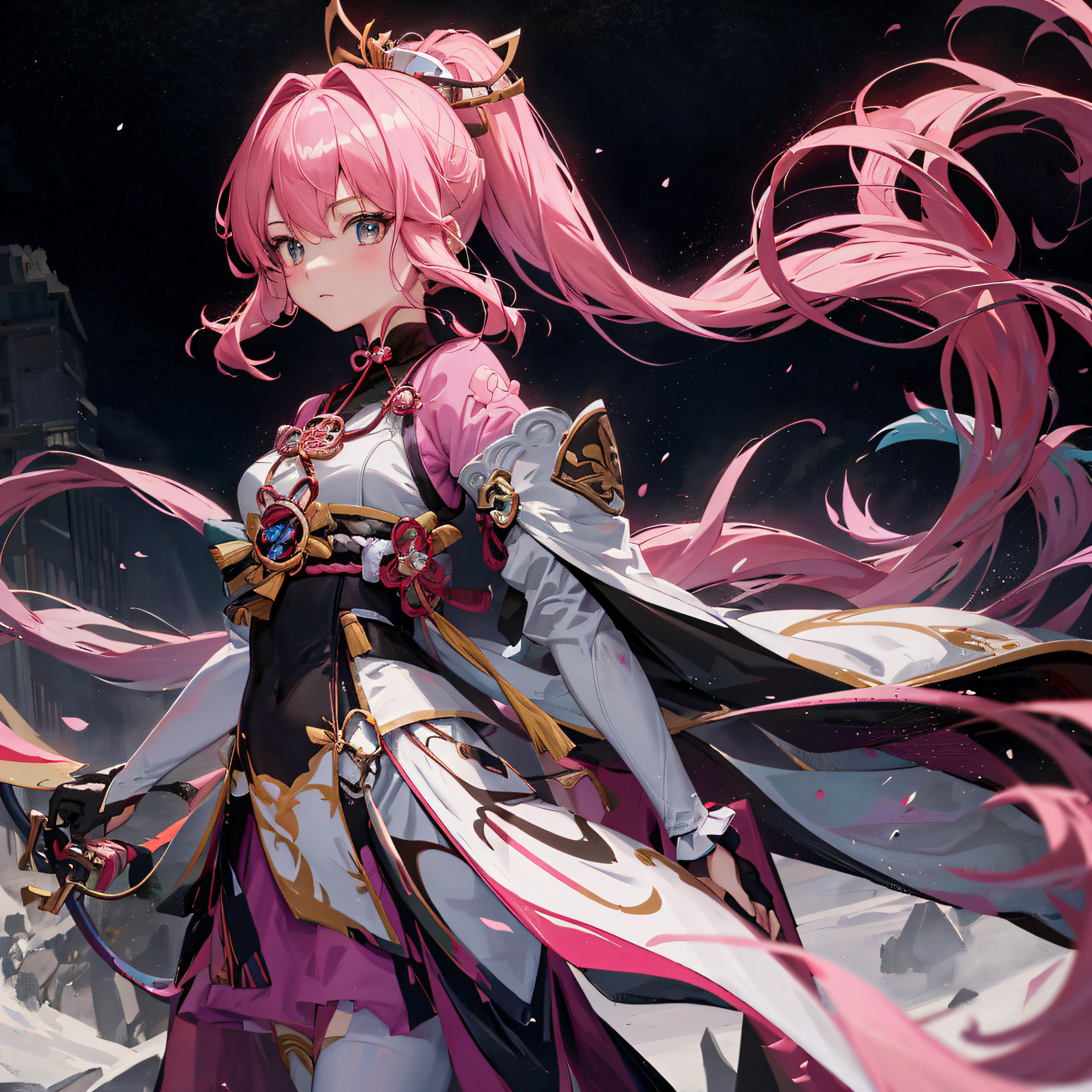Anime girl with pink hair and sword on snowfield, Kushatt Krenz Key Art Women, Best anime 4k konachan wallpaper, Ayaka Genshin impact, Keqing from Genshin Impact, ayaka game genshin impact, Genshin impact's character, Anime art wallpaper 4k, Anime art wallpaper 4 K, Detailed key anime art，Armor，diadems，Shogun ，armor --auto