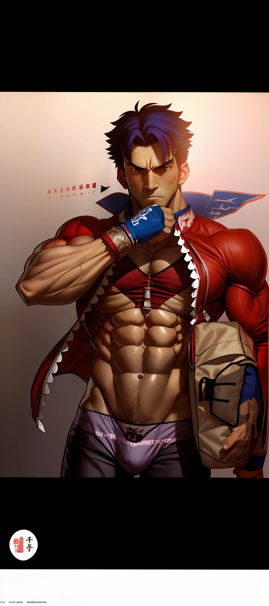 Cool body, Good figure, Muscular, Masculine charm, Display the chart, Color, Lust, tongue sticking, Blushing, The long-legged husband with plump abs is ashamed。Gao cold expression, Blushlush, Gay cold handsome panties big bag ager