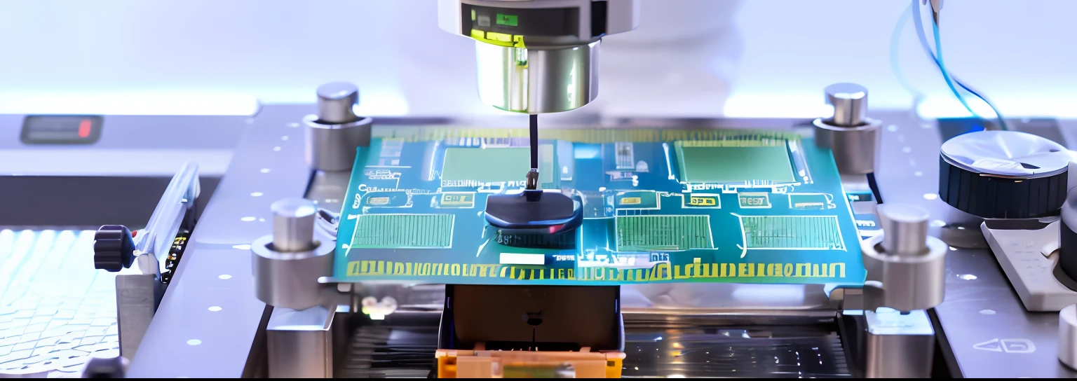 a close up of a machine that is working on a circuit board, neuromorphic chip, photolithography, microchips, advanced technology, circuit board processor block, quantum technology, quantum processor, circuit board processor, laser atomic microscope, micro detail, micro detail 4k, printed circuit board, quantum computing, modular graphene, a cpu with human brains, high precision