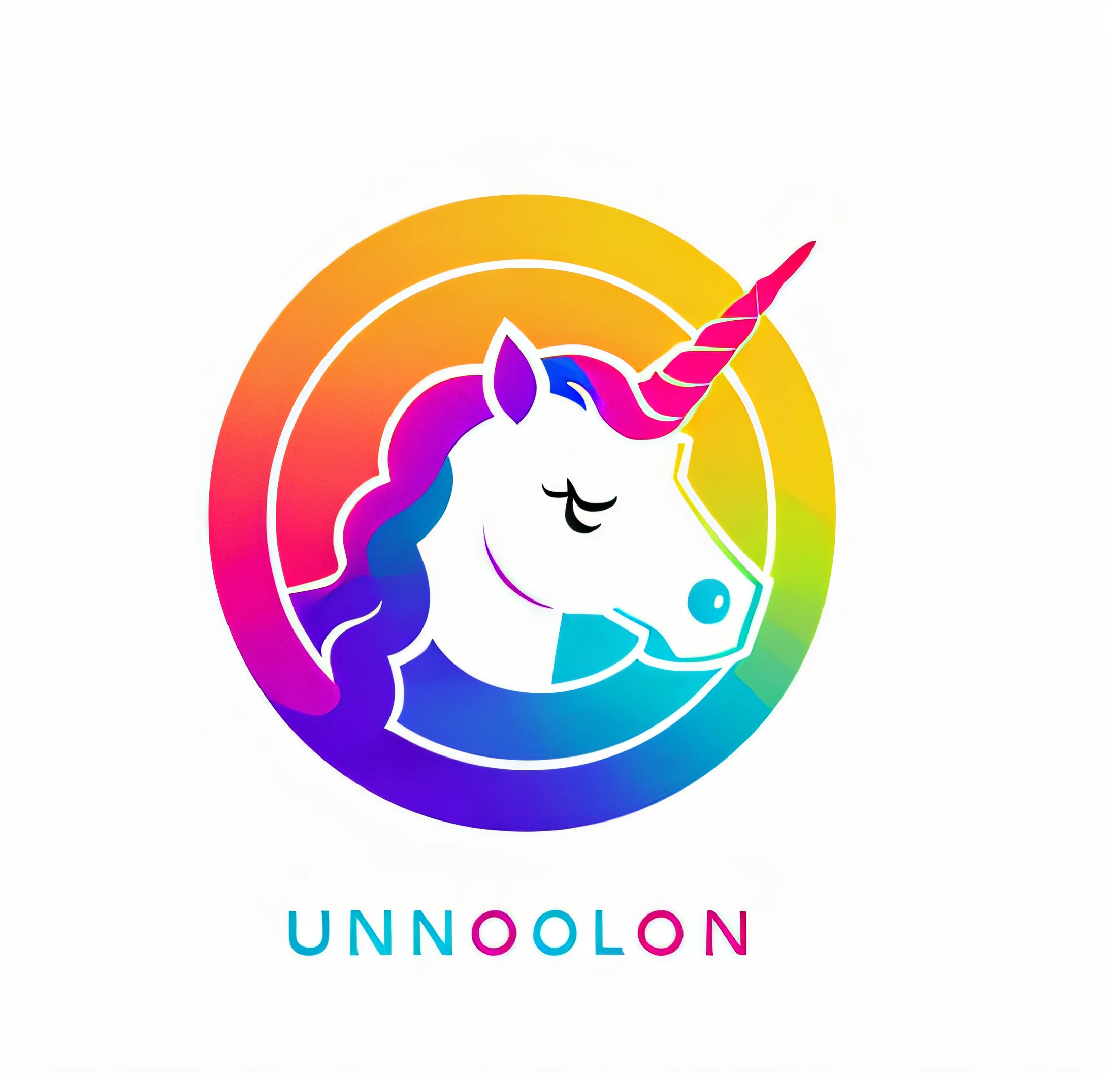 Best company logo, (((Unicorn logo))), (((technology logo))), rainbow logo, technology text, keep text, technology vector, white background, logo vector, brand logo, text below, keep text, clear image, central axis, detailed, logo, vector, line art, type, vector, icon, symbol, design, signs inspiration, symbol of art inside Unicorn|rainbow, vector set of gradient, logo modern font, texture, vector, colors: blue and red, minimalist, simplified, (((artsoul)))