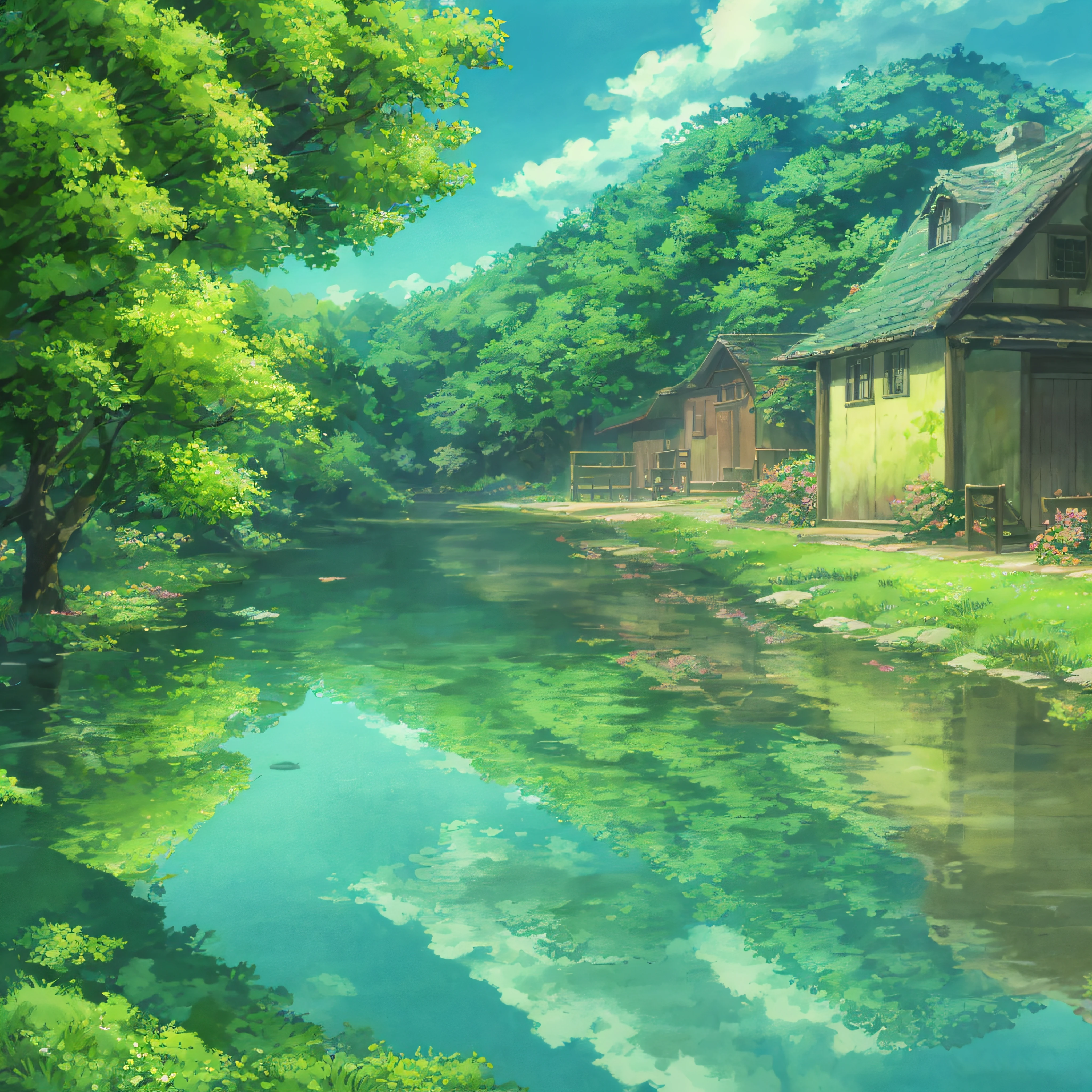 animesque、landscapes、Studio Ghibli、Ghibli、Scenery、Style、Art styles、Stone-framed structures、