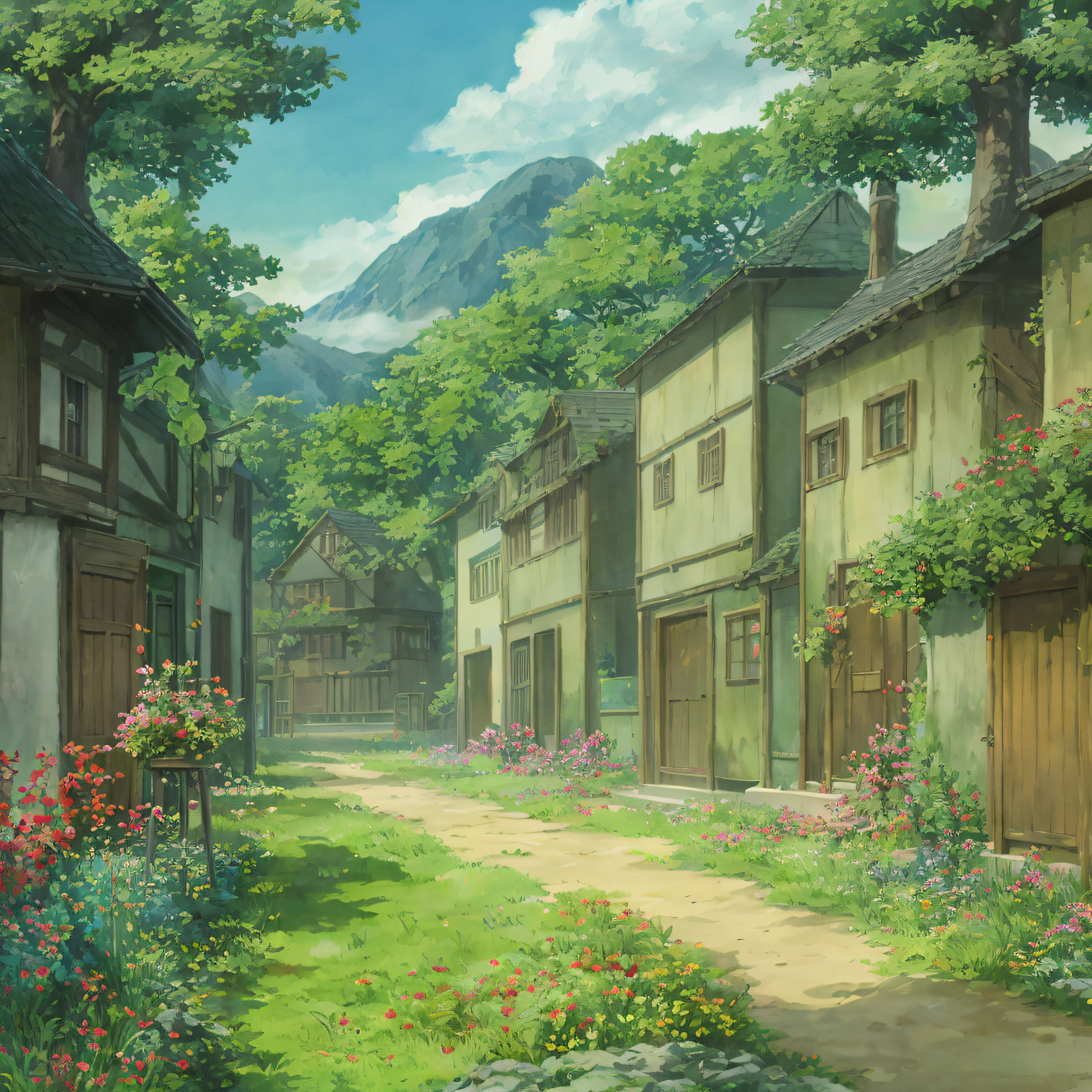 animesque、landscapes、Studio Ghibli、Ghibli、Scenery、Style、Art styles、Stone structure