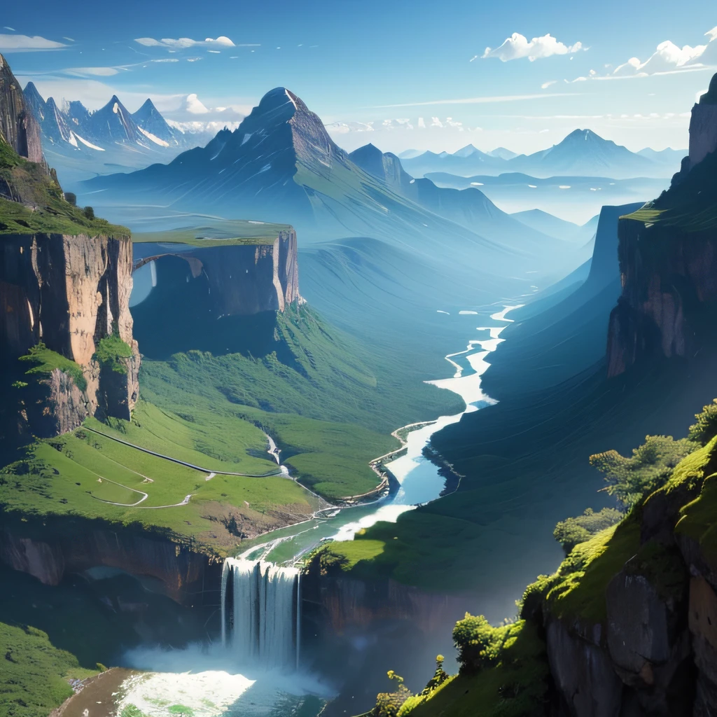 Transport yourself to a mystical island where the waterfalls flow upwards and the mountains are made of glass. --auto