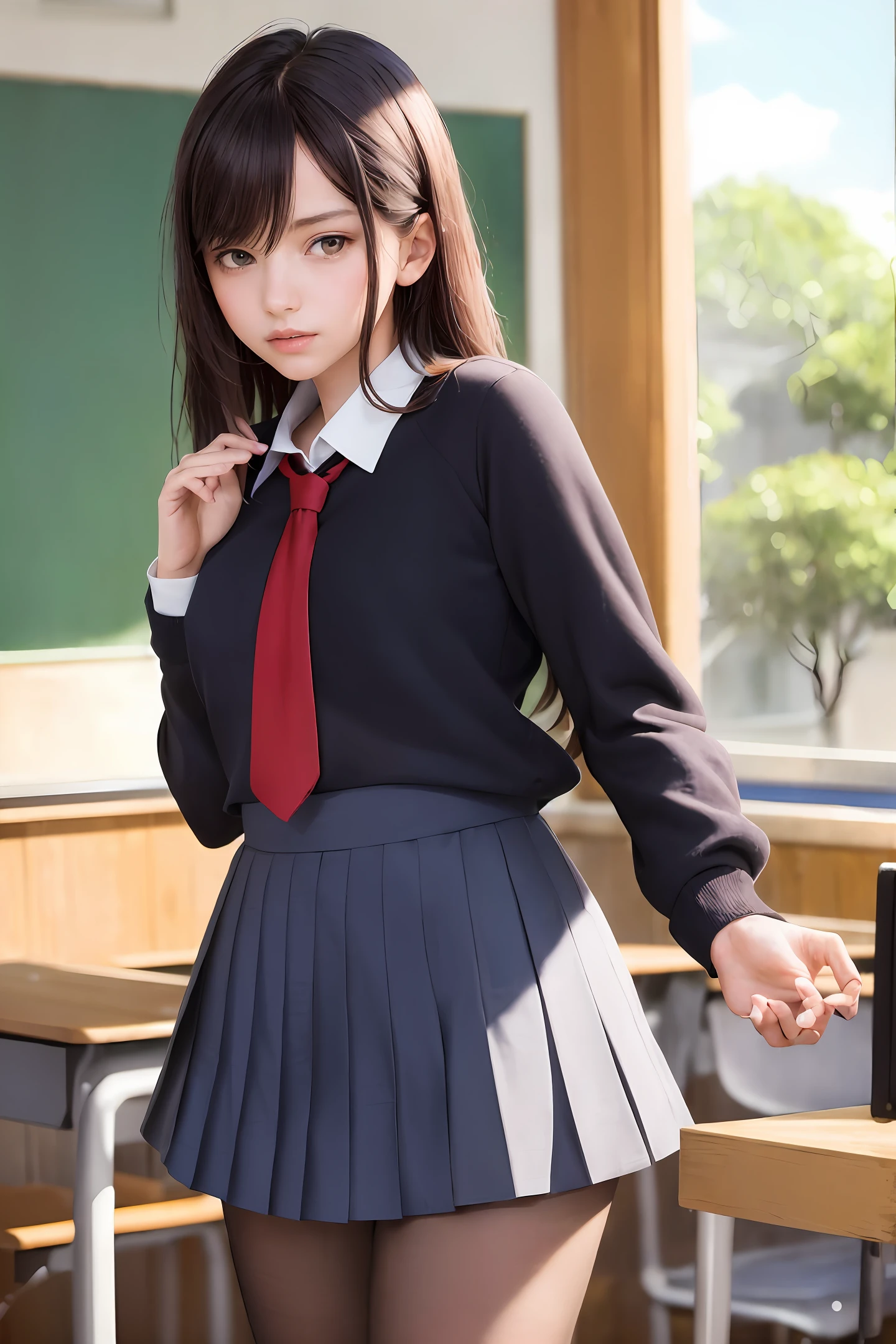 1 girl in school gym, full body, the wear partially soaked showing indistinct, detailed clothes, light and thin gymnastics wear, (delicate illustration:1.4),(masterpiece:1.0), (best quality:1.4), (ultra highres:1.2), (photorealistic:1.4), (8k, RAW photo:1.2), (soft focus:1.4), (18yo:1.3), (sharp focus:1.4), (renaissance art:1.4), detailed beautiful face,(short hair:1.2),mature girl, Lace, small breast