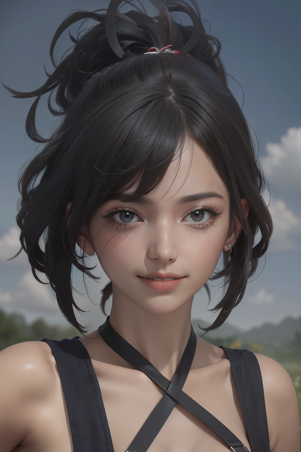 (mejor calidad: 1.1), (obra maestra: 1.2), retrato,
1girl, yuzuriha_(jigokuraku), cabello morado, ojos marrones, ninja, ropa abierta, escote, small breasts, topknot, cabello mediano, pechos separados, obi morado, sonrisa, al aire libre, (rubor: 1.1), flores,
Pure_Innocent_girl, pureerosface_v1, (primer plano de la cara), pov, (((profundidad de campo))), pale, shiny skin, Obra maestra,ultra realista,32K,fondo de pantalla CG 8k extremadamente detallado, La mejor calidad, Hiperrealista, 35㎜ film, Desenfoque nebuloso,