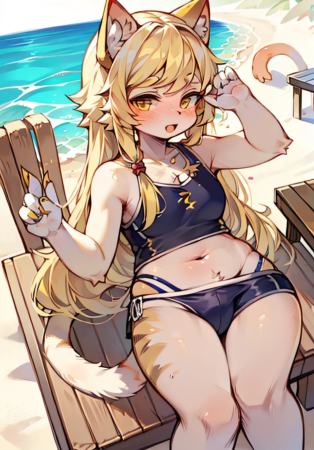hairy pubic,cat ear,female pervert,blond hairbl,sandbeach,swim wears