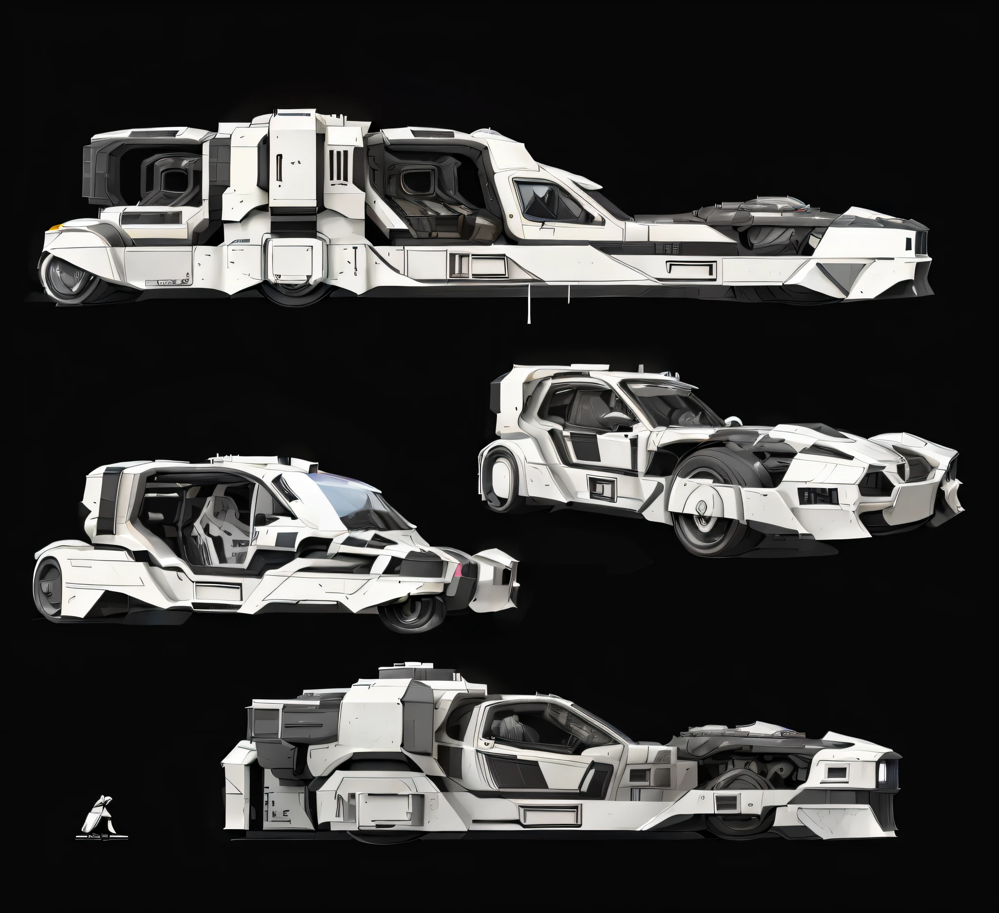 industrial design，3 d model，Picture technology style concept artwork from different angles, Detailed black and white dominant colors produce volumetric renderings,, futuristic scientific laboratory, futuristic laboratory, Commercial illustration, orthographic 3d rendering, concept design