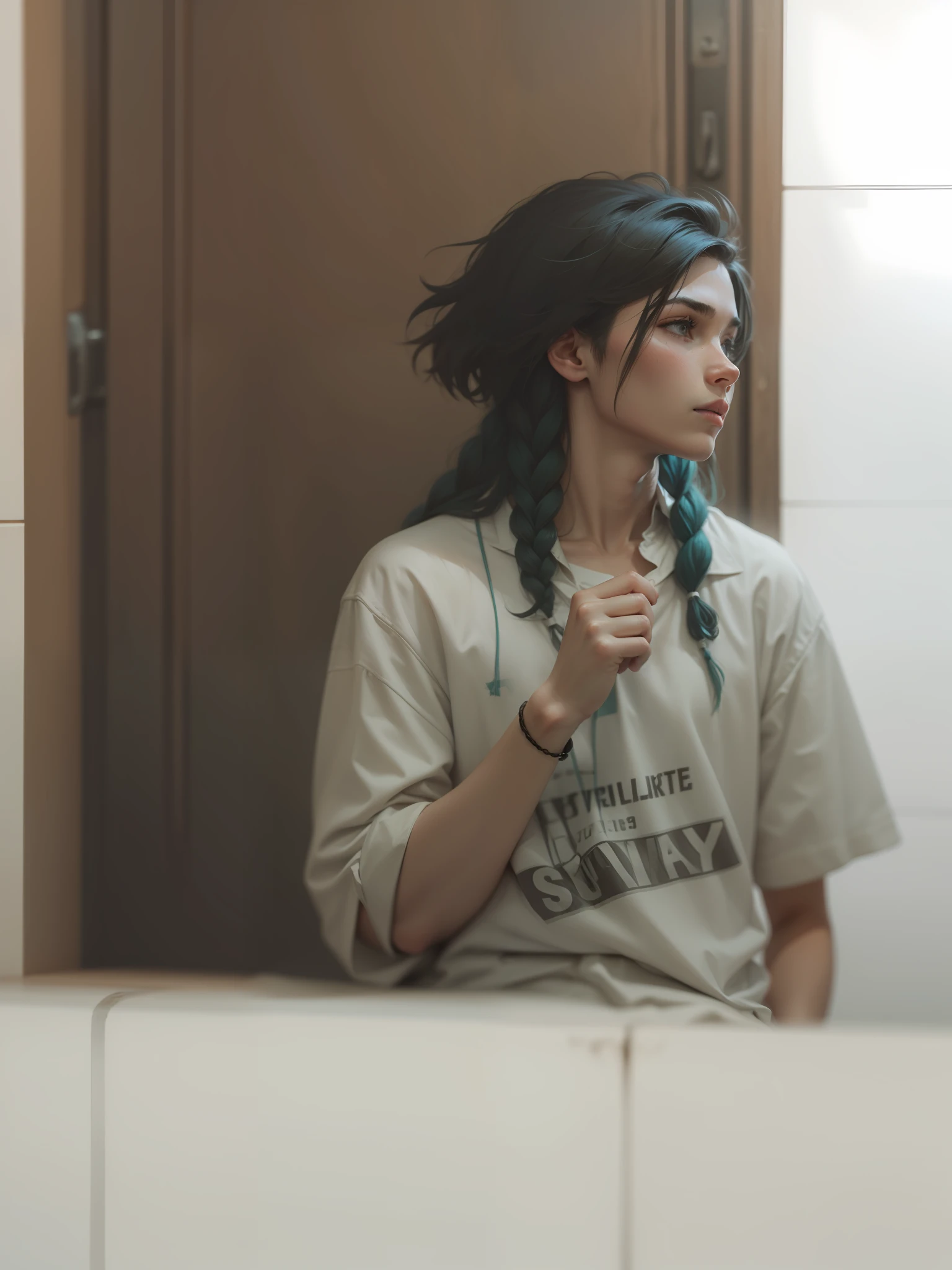 Hot-blooded universities，Braided boy，coloured hair