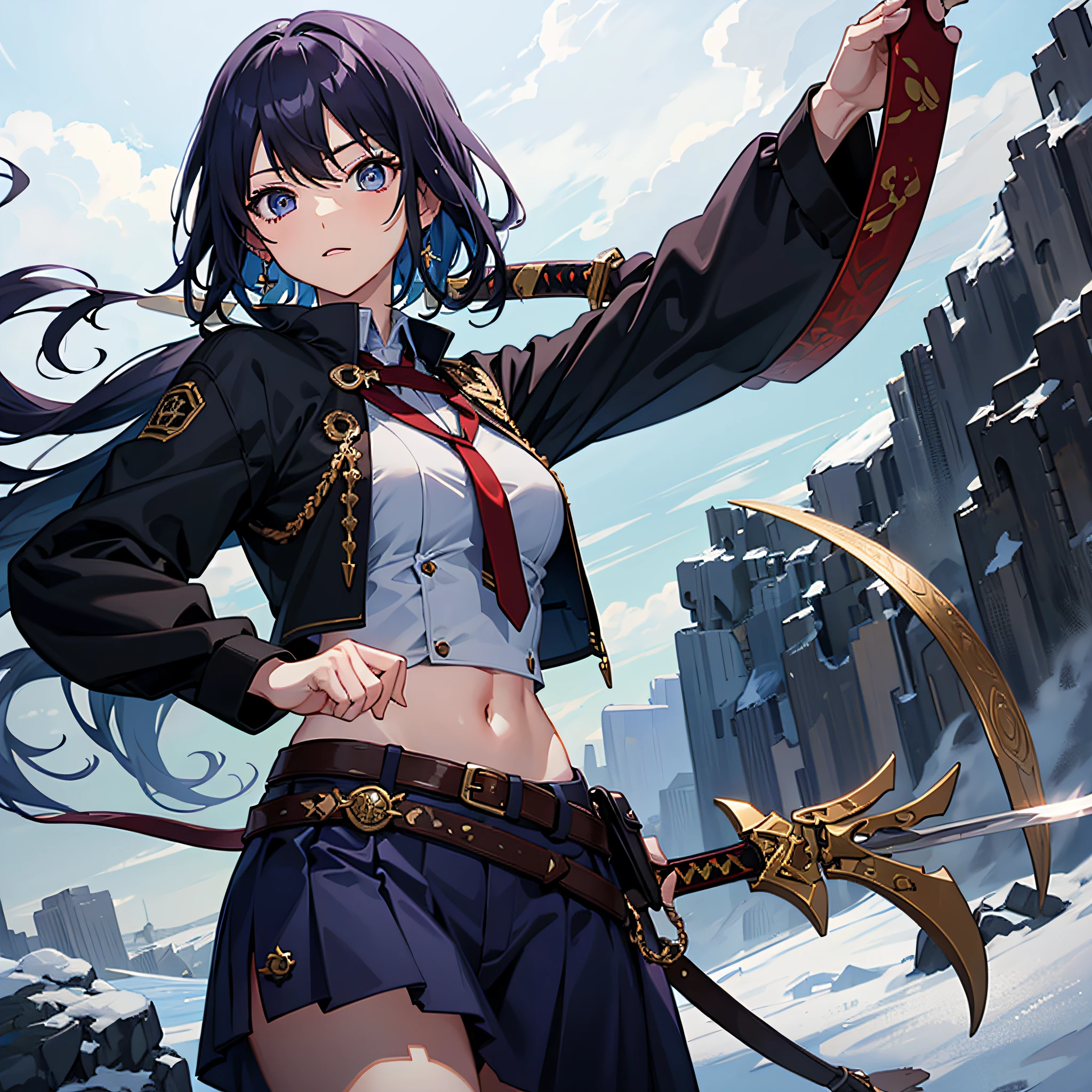Kami Aya Reika,Holding a sword,4K Ultra Clear