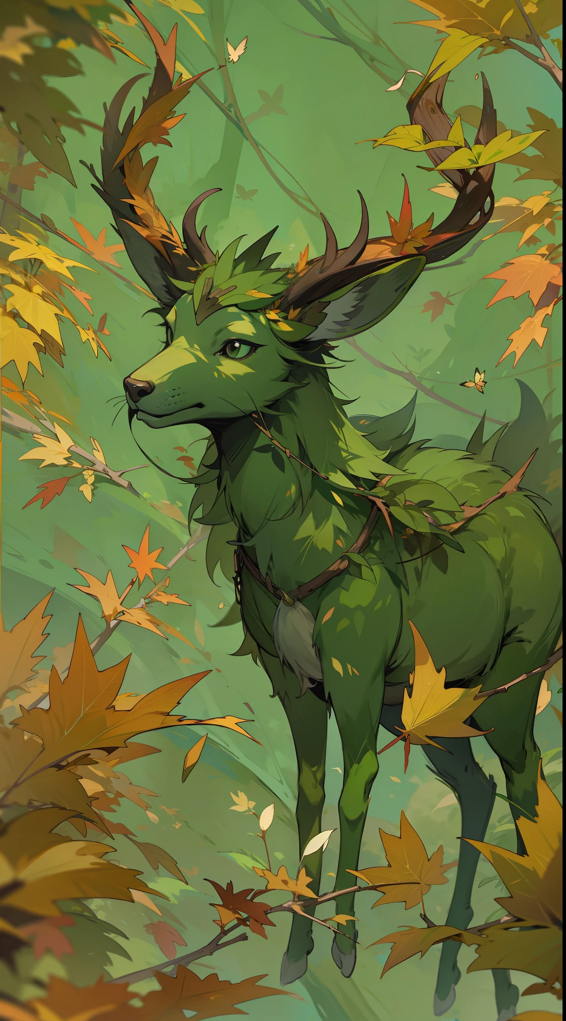 Faun green autumn nature aesthetic