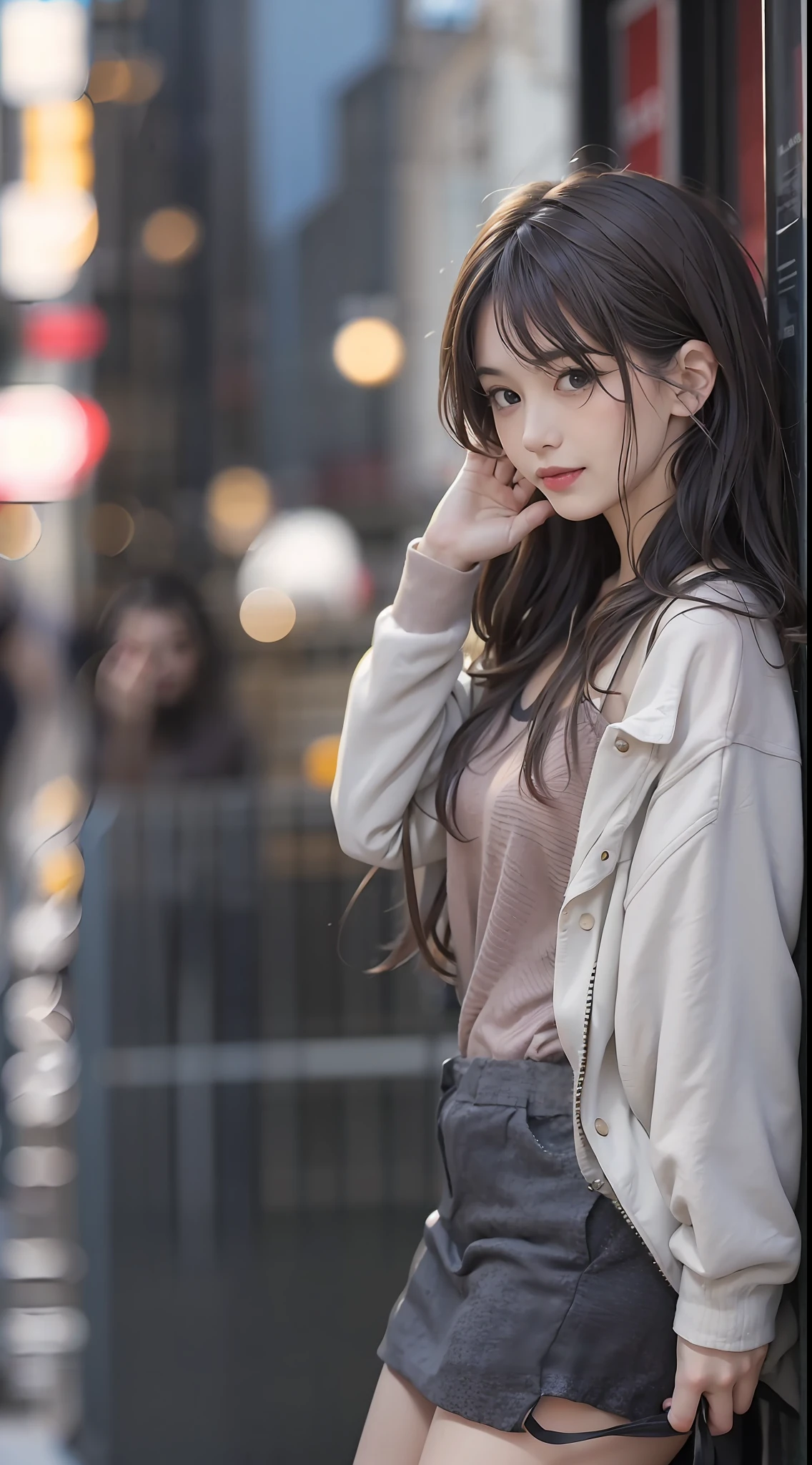Super Smile, Random Pose, mix4, (8K, RAW photo, top quality, masterpiece: 1.2), (realistic, photorealistic: 1.37), 1 girl, cute, cityscape, night, rain, wet, professional lighting, photon mapping, radiosity, physically based rendering, gradient brunette hair, short curly, handsome, girly, white ball set, excellent image quality(High Definition), 1080p, (Clear Face), (Detailed Facial Description), (Detailed Hand Description), (Masterpiece), (Exquisite CG), Extreme Light and Shadow, disheveled Hair, Masterpiece, Rich Detail, (Exquisite Facial Features), (Best Image Quality), (Masterpiece), (Eye for Detail), Looking Eyes, Delicate Clavicle