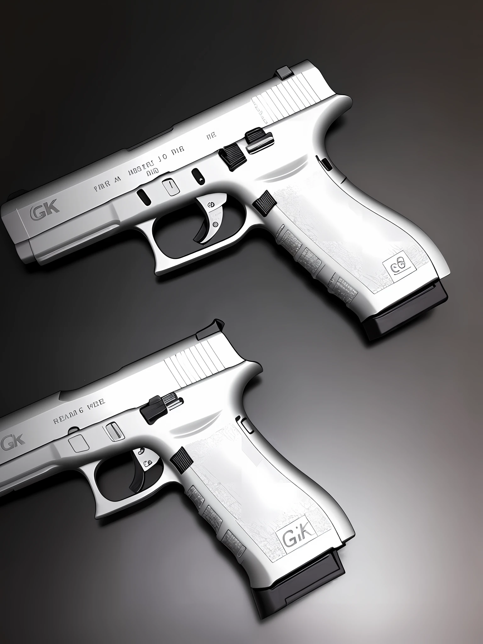 Glock rosa com gliter imagem realista