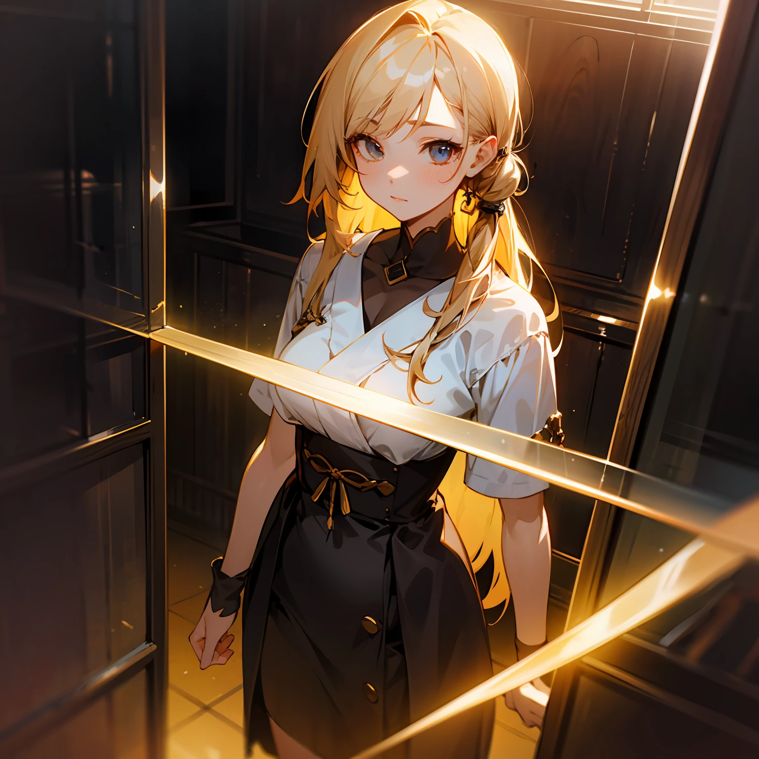 zori,glass,Long-haired girl,Vacated,Light,HD beauty CG